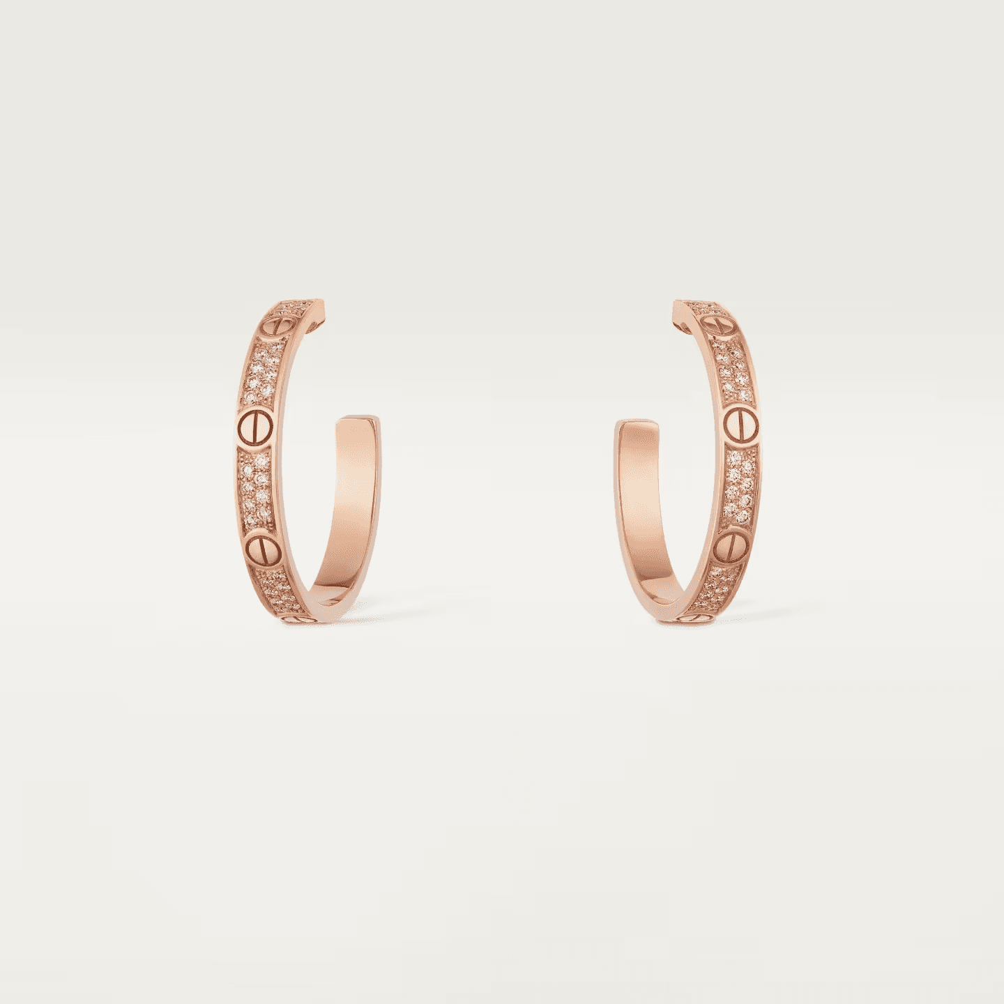 Cartier. Сережки-кільця LOVE середнього розміру із рожевого золота
