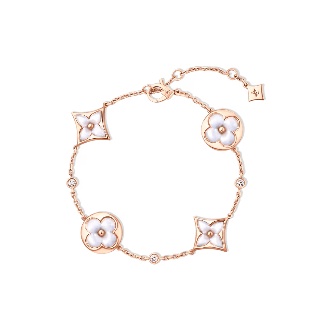 Louis Vuitton. Браслет Color Blossom BB Star and Sun з різними мотивами, рожеве золото, білий перламутр