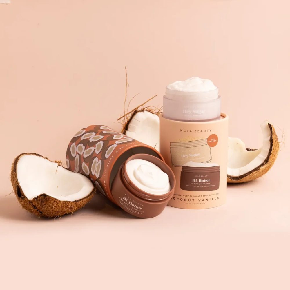 NCLA Beauty Coconut Vanilla Body Scrub + Body Butter Set
