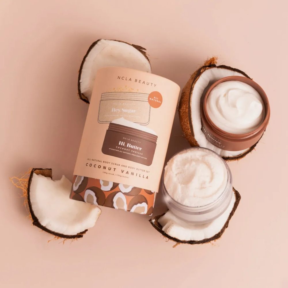 NCLA Beauty Coconut Vanilla Body Scrub + Body Butter Set