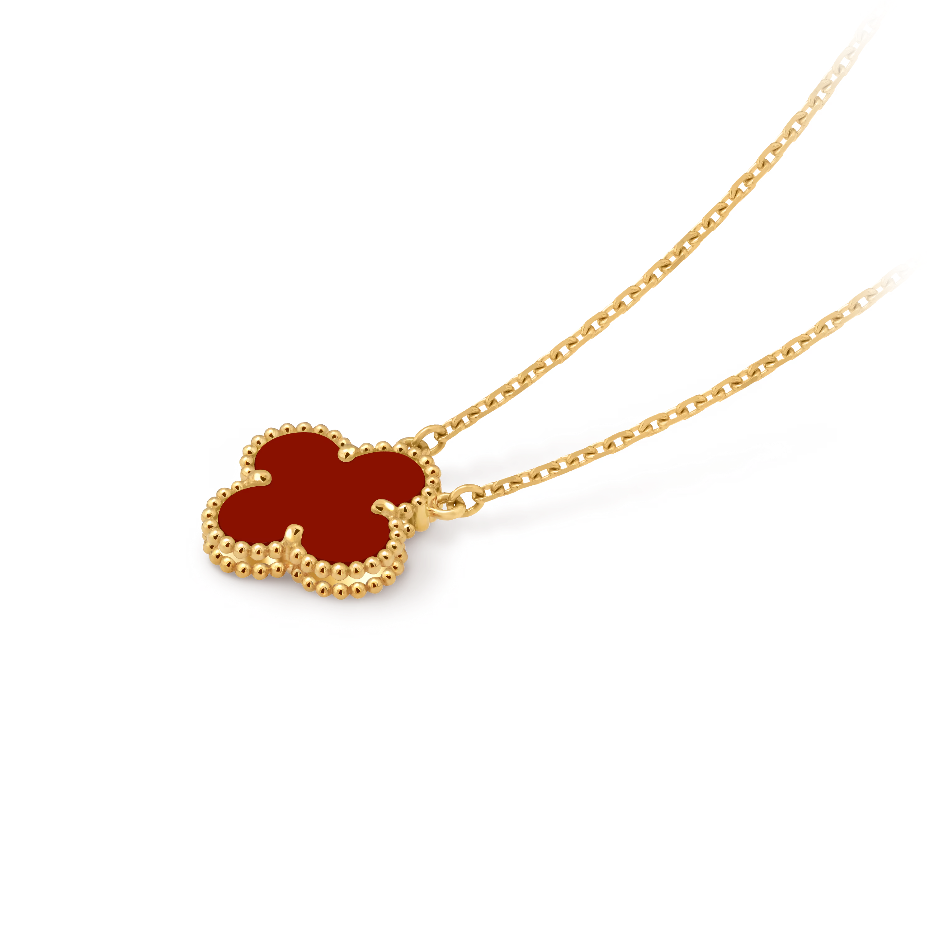 Van Cleef & Arpels. Підвіска Vintage Alhambra із жовтого золота з корнеолом