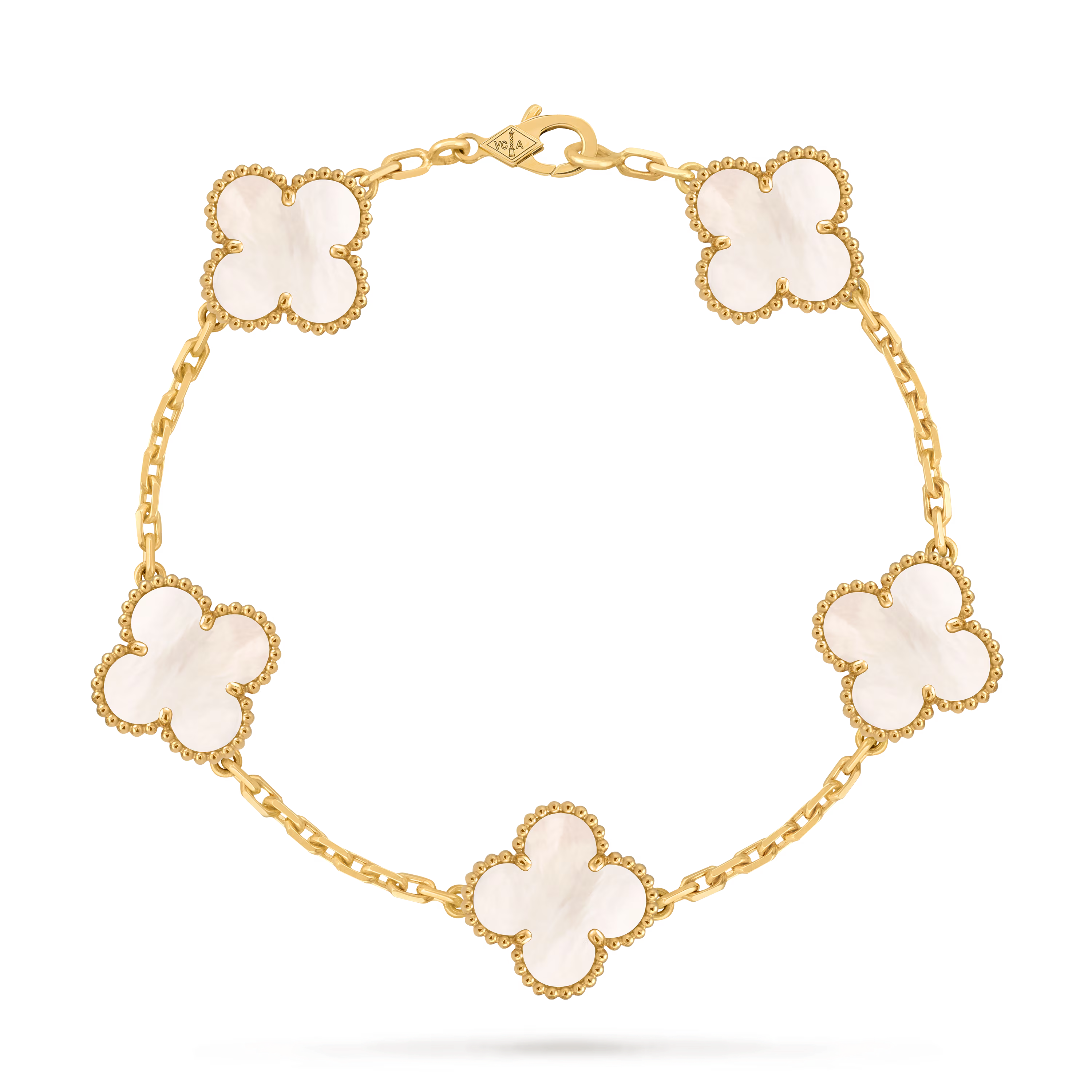 Van Cleef & Arpels. Браслет Vintage Alhambra із жовтого золота з білим перламутром