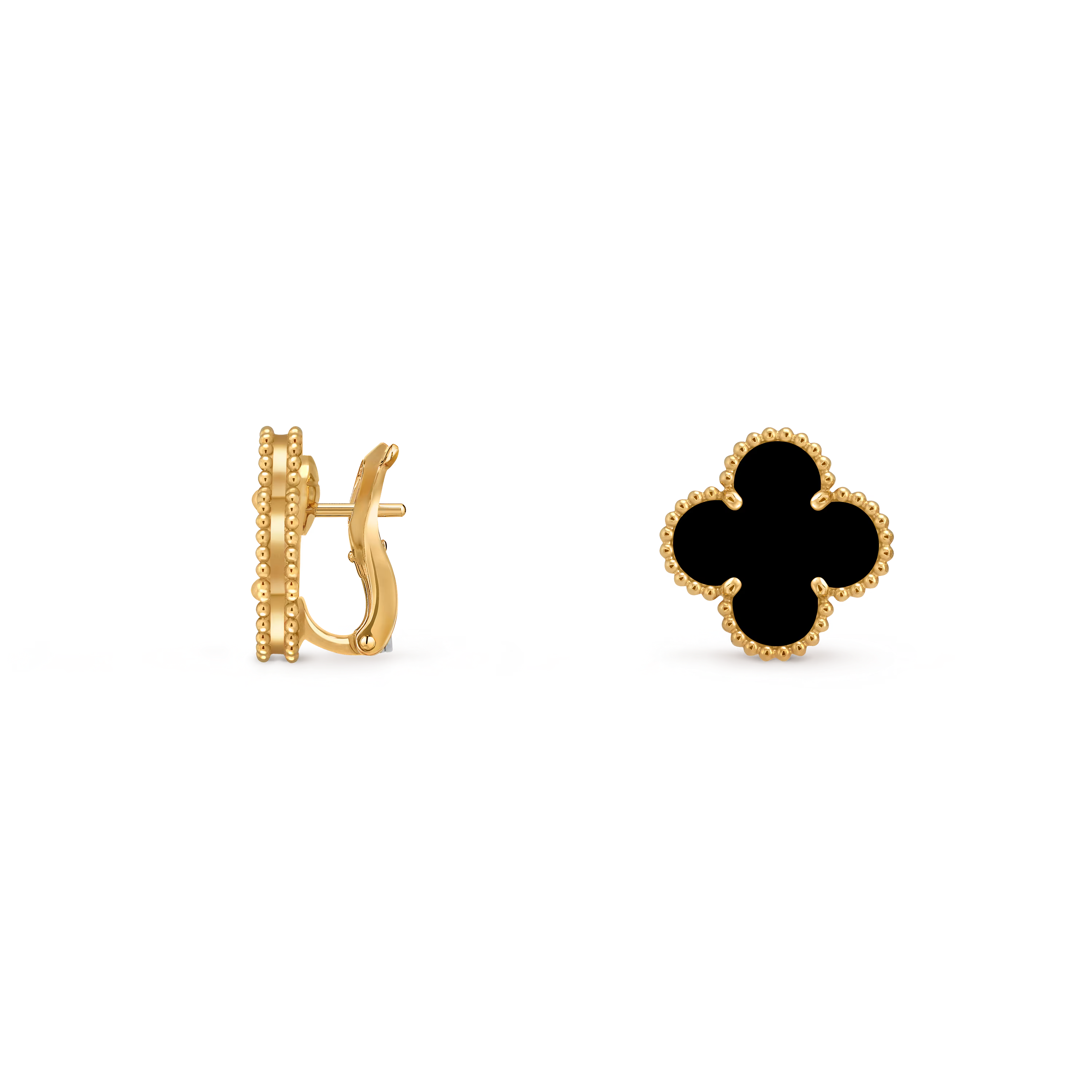 Van Cleef & Arpels. Сережки Vintage Alhambra із жовтого золота з оніксом