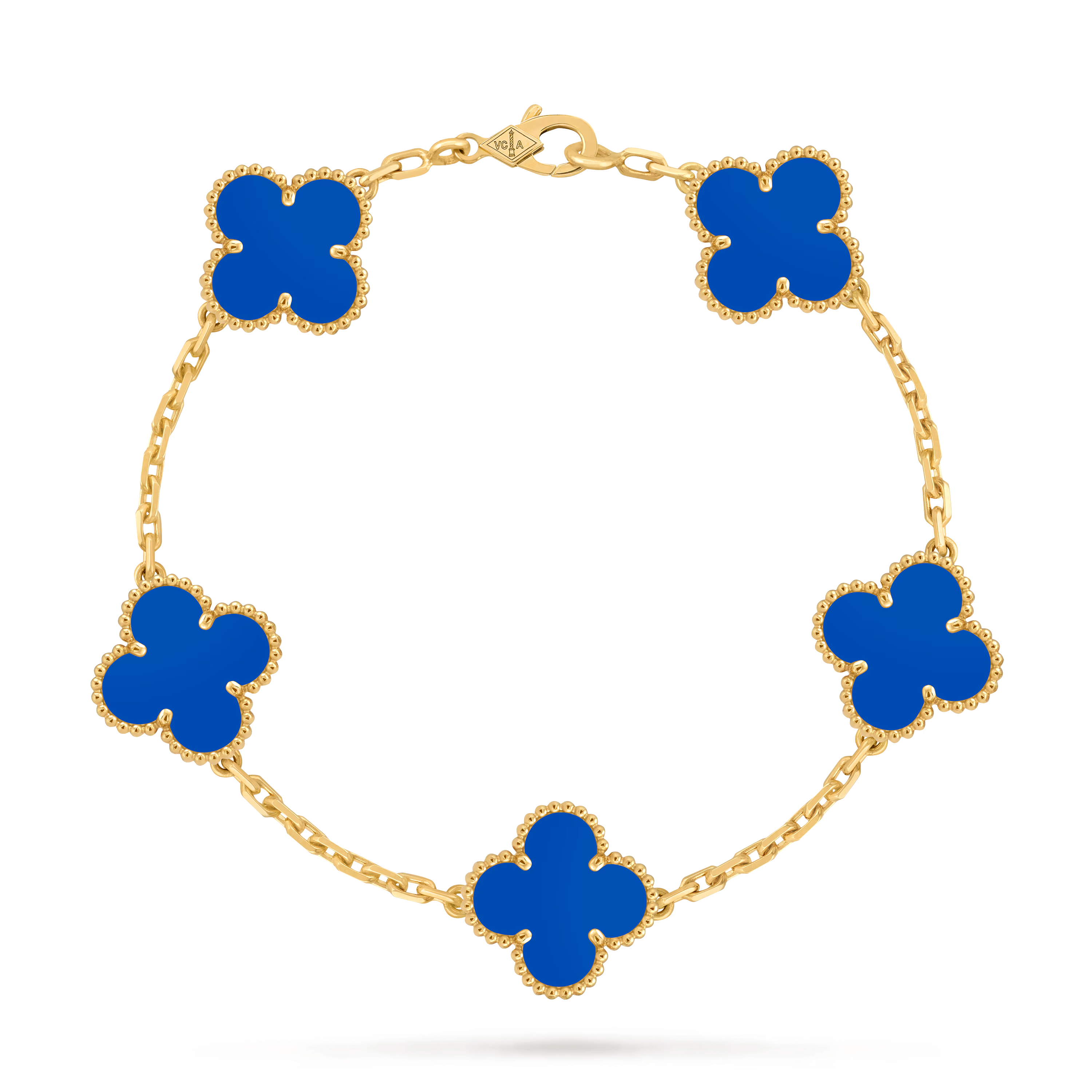 Van Cleef & Arpels. Браслет Vintage Alhambra із жовтого золота з блакитним агатом