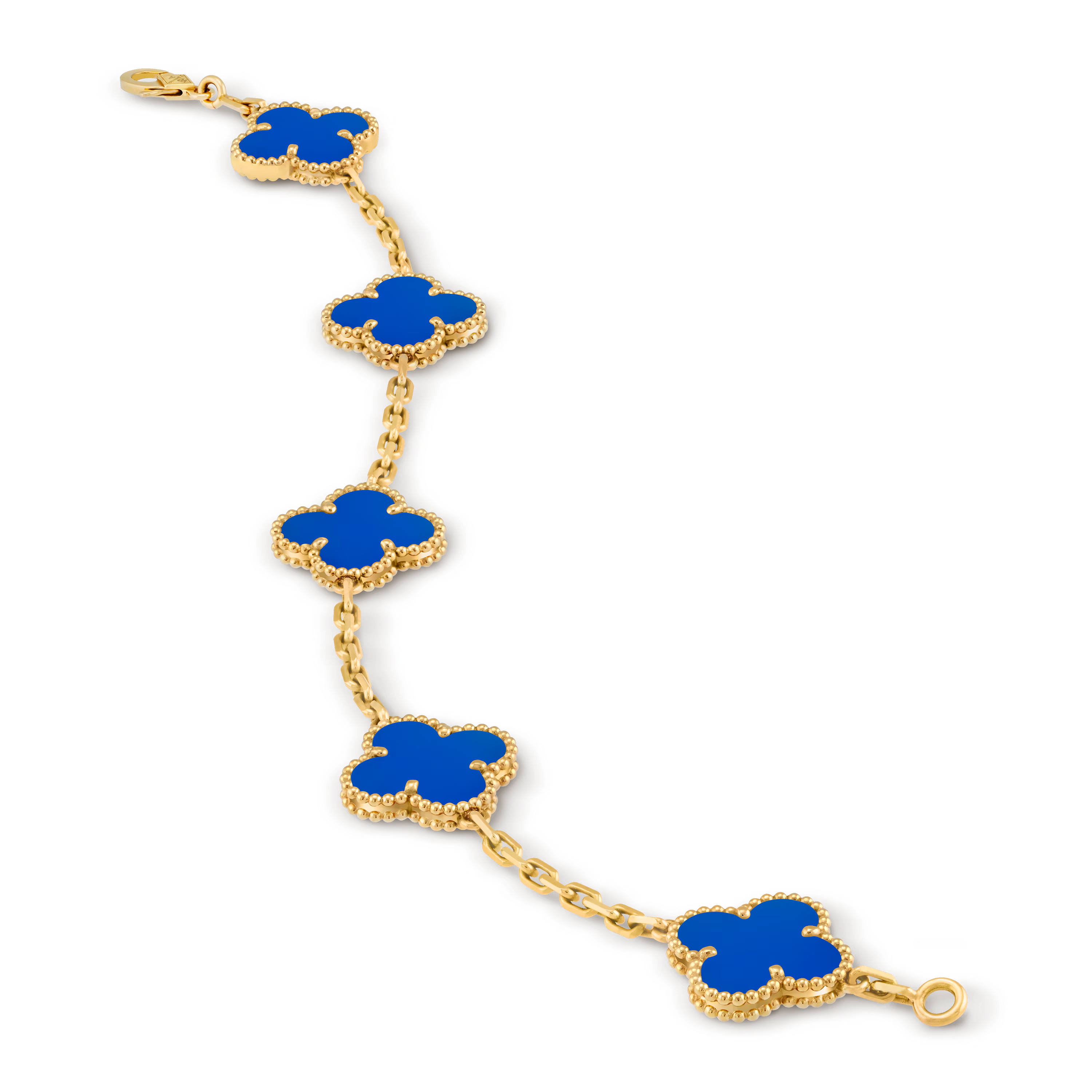 Van Cleef & Arpels. Браслет Vintage Alhambra із жовтого золота з блакитним агатом
