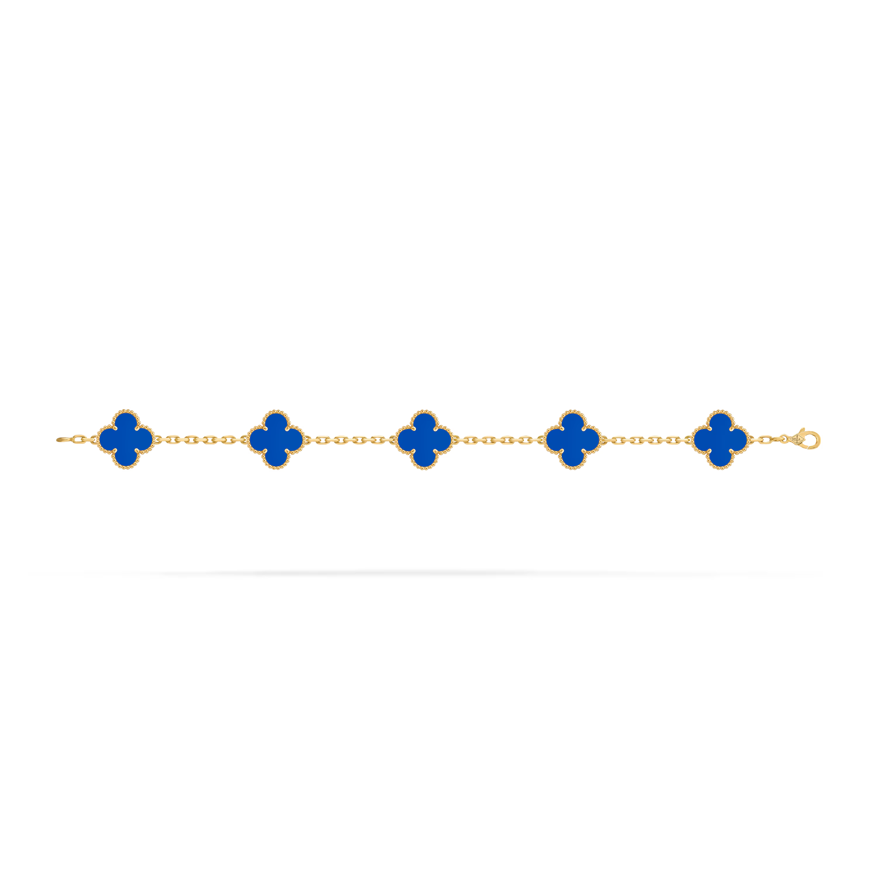Van Cleef & Arpels. Браслет Vintage Alhambra із жовтого золота з блакитним агатом