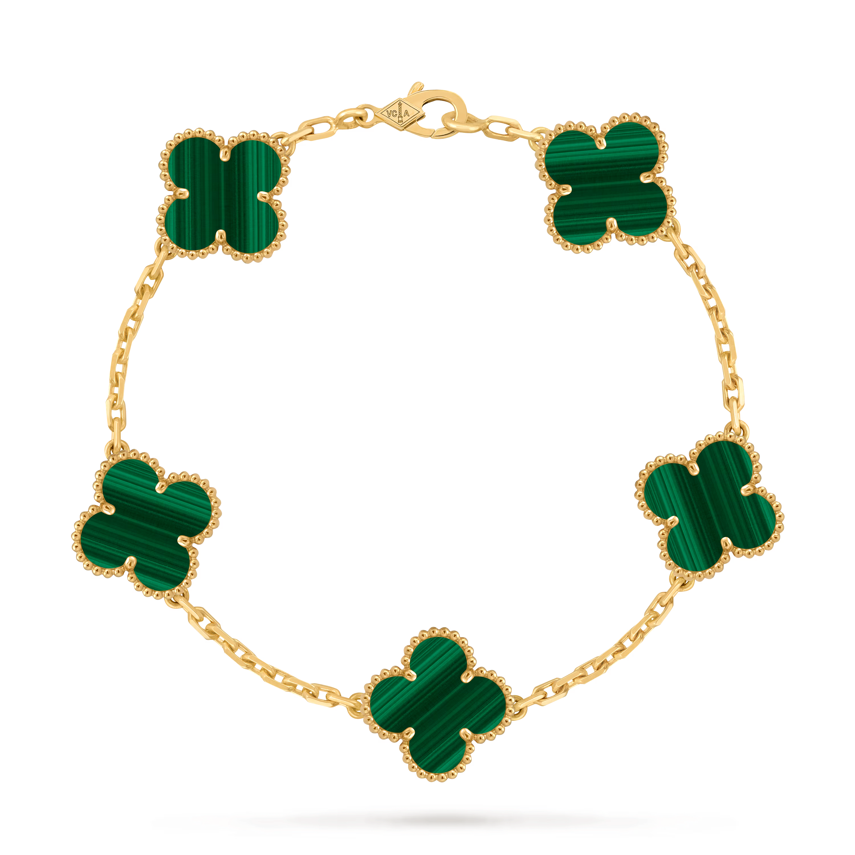 Van Cleef & Arpels. Браслет Vintage Alhambra із жовтого золота з малахітом
