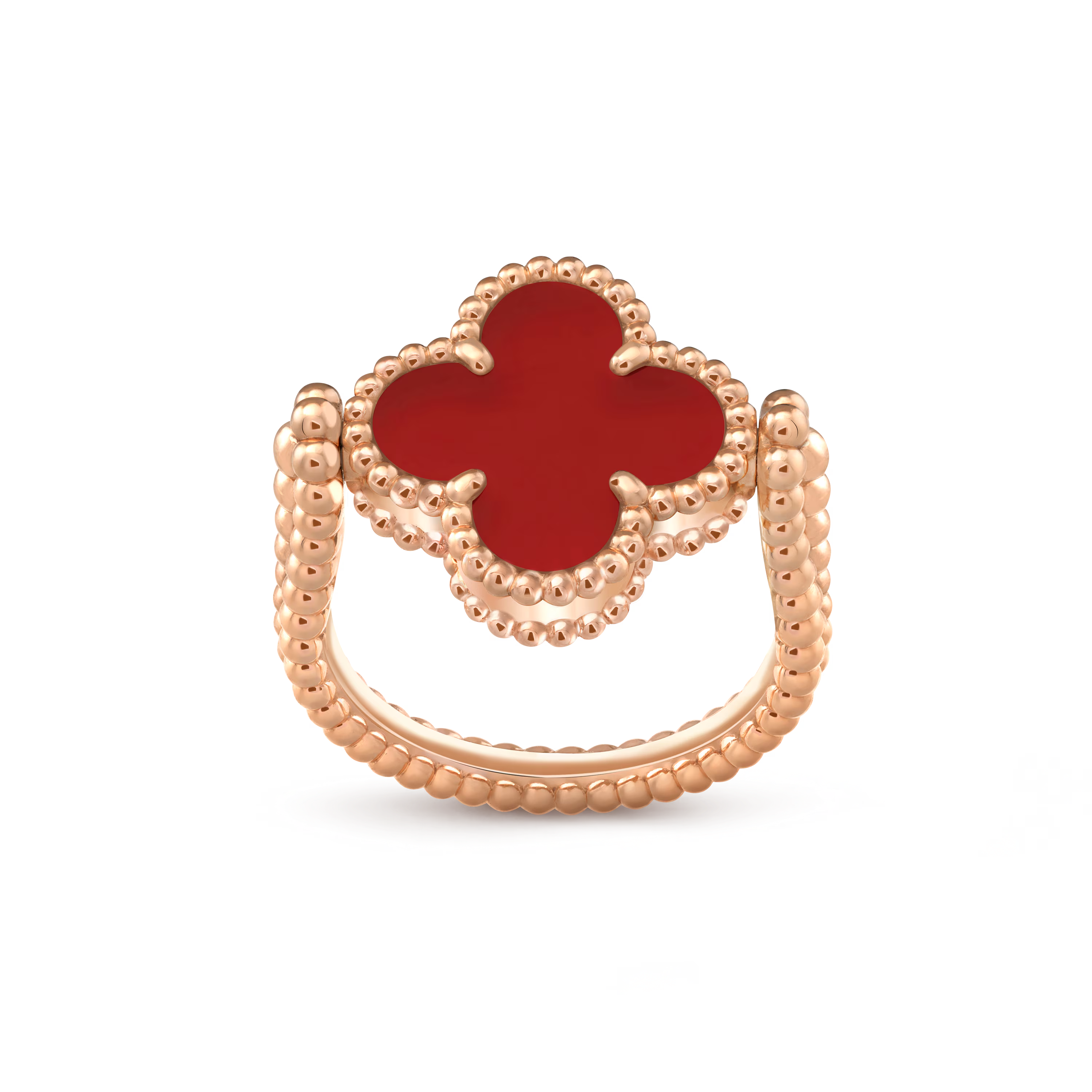 Van Cleef & Arpels. Реверсивна каблучка Vintage Alhambra із жовтого золота з сердоліком
