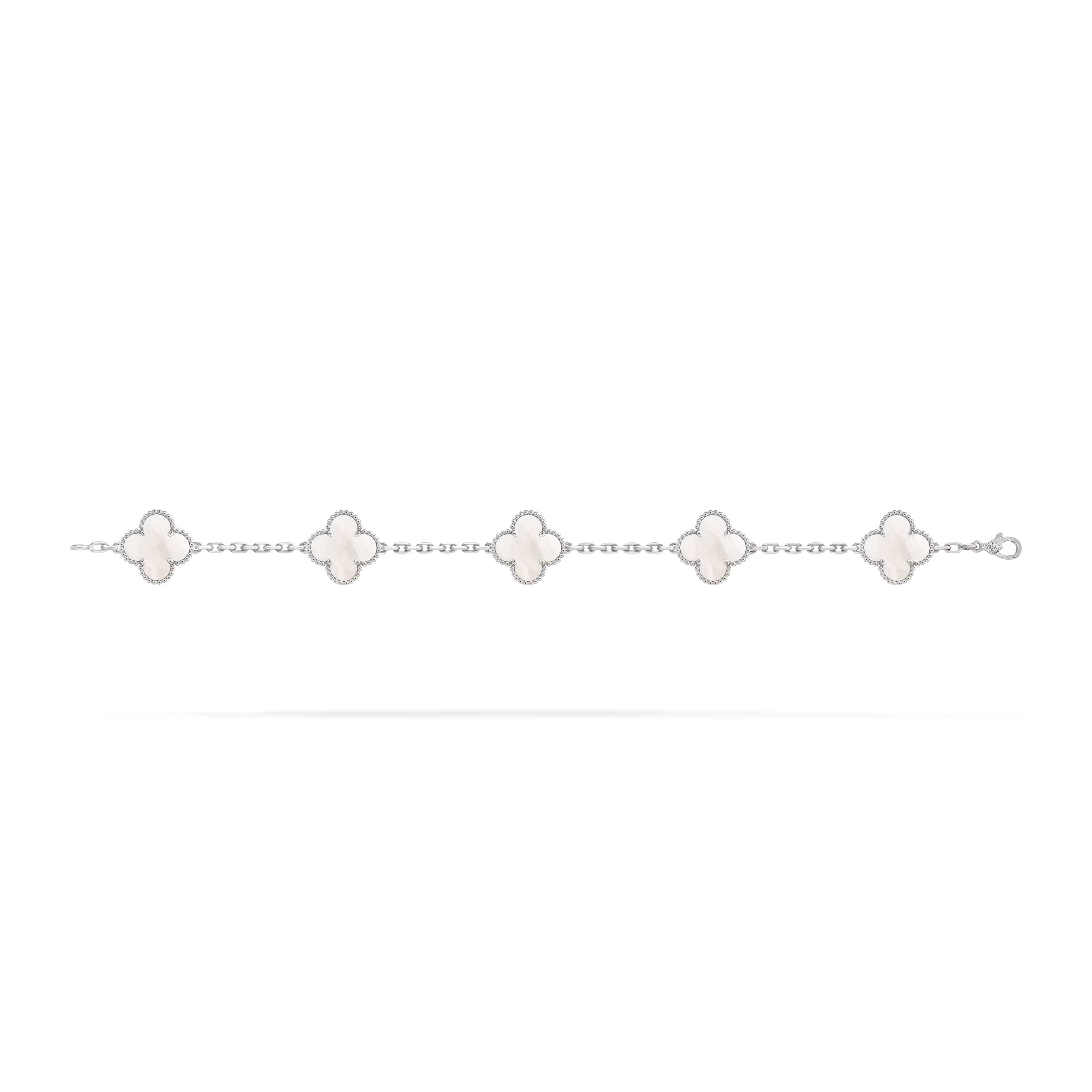 Van Cleef & Arpels. Браслет Vintage Alhambra із білого золота з білим перламутром