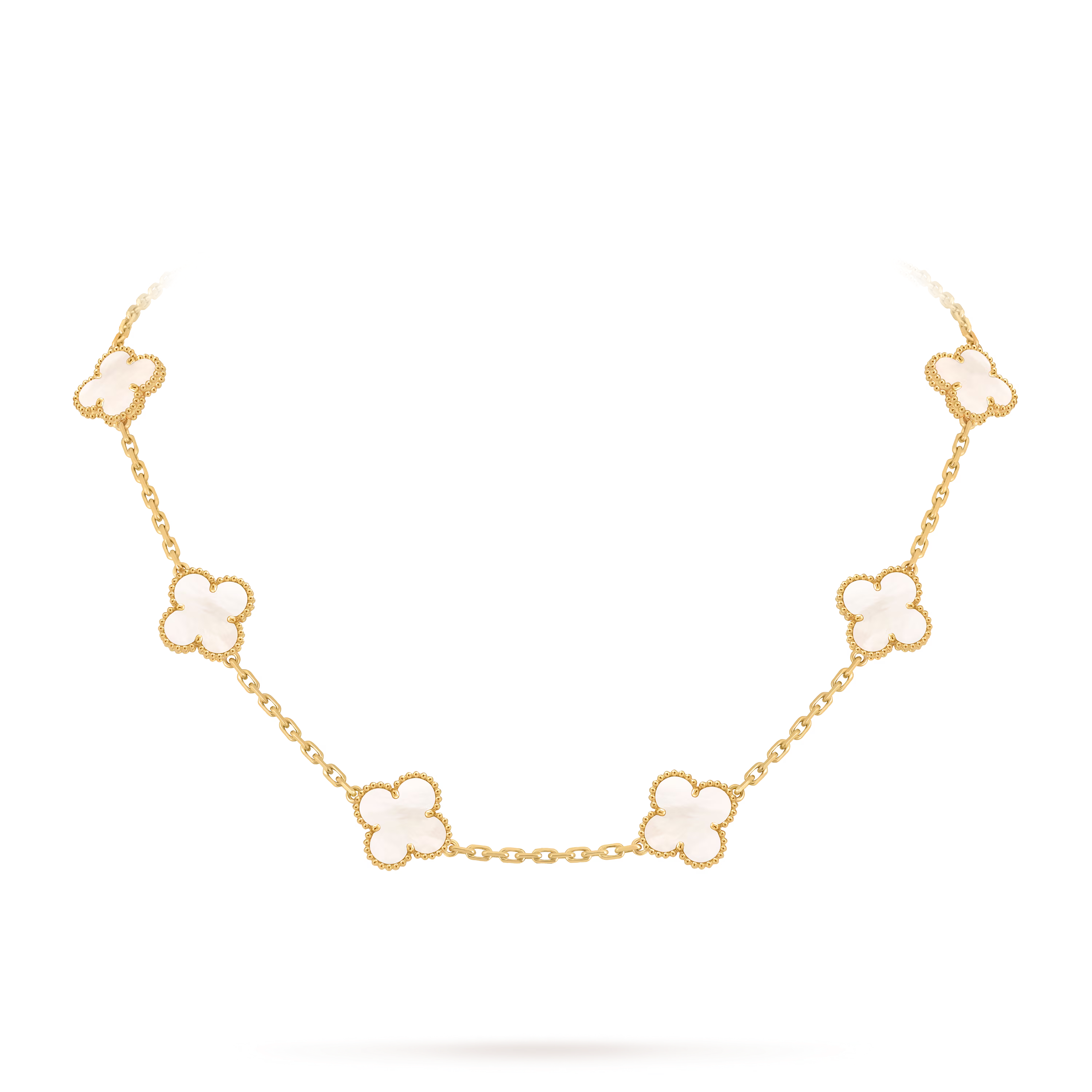 Van Cleef & Arpels. Кольє Vintage Alhambra із жовтого золота з білим перламутром