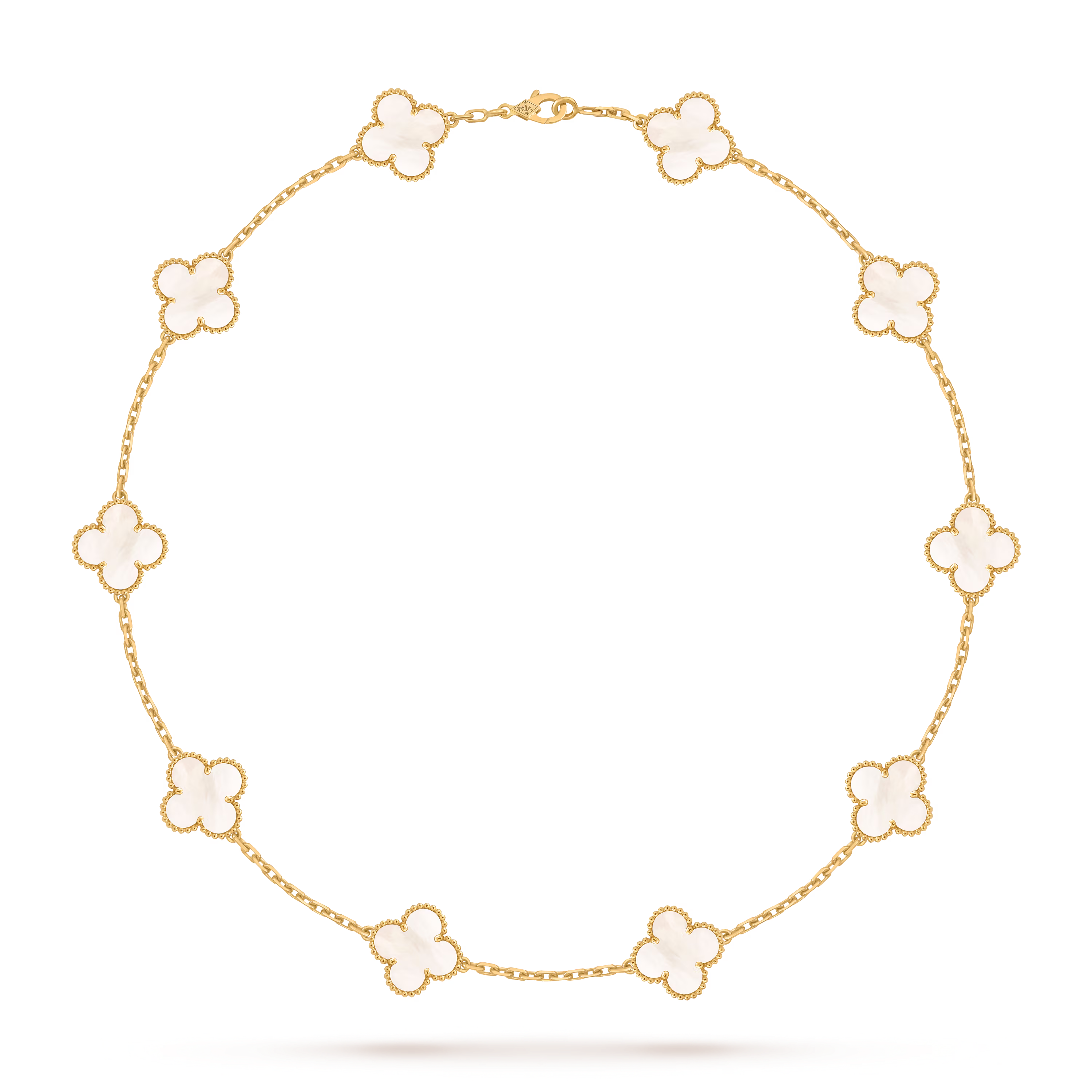 Van Cleef & Arpels. Кольє Vintage Alhambra із жовтого золота з білим перламутром