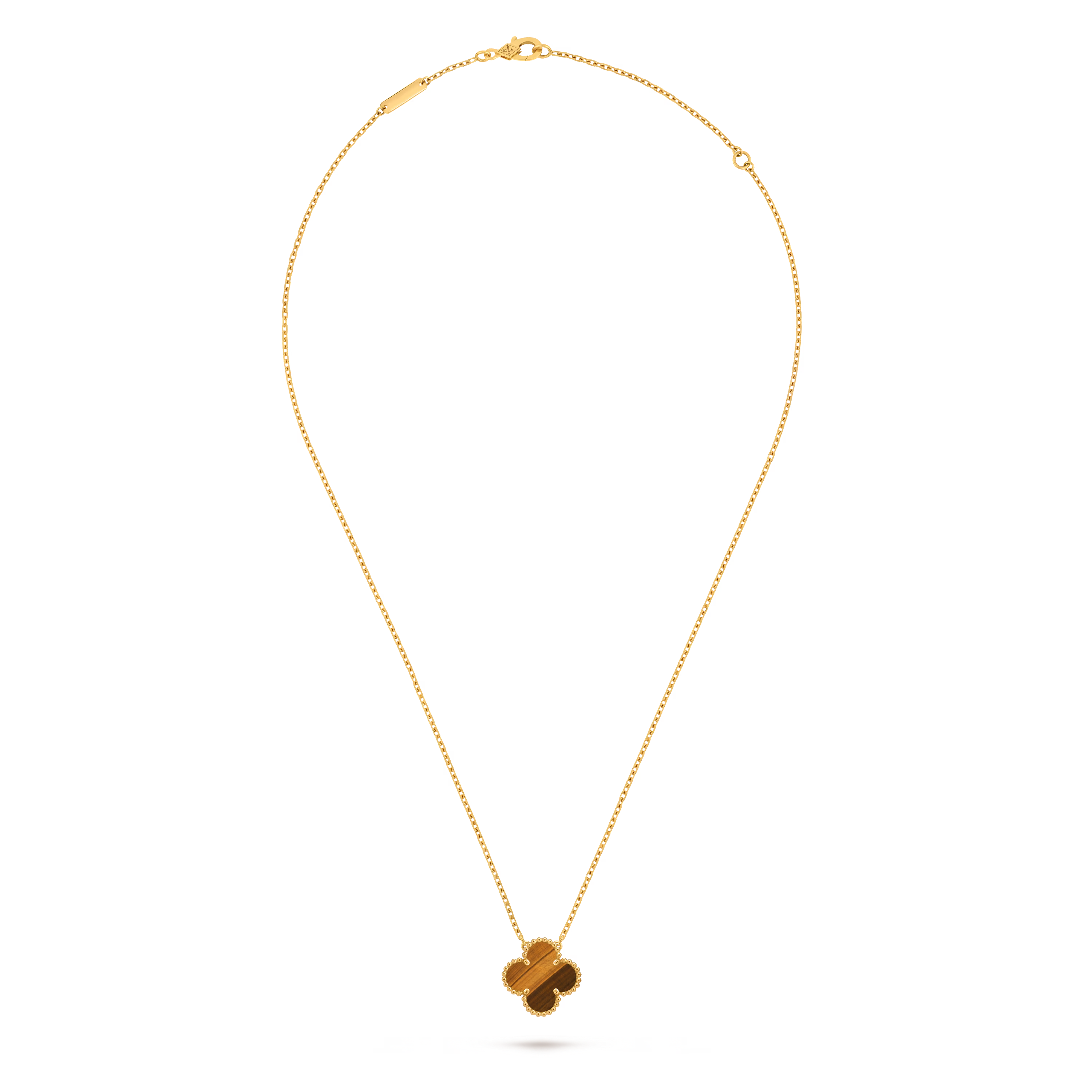 Van Cleef & Arpels. Підвіска Vintage Alhambra із жовтого золота з тигровим оком