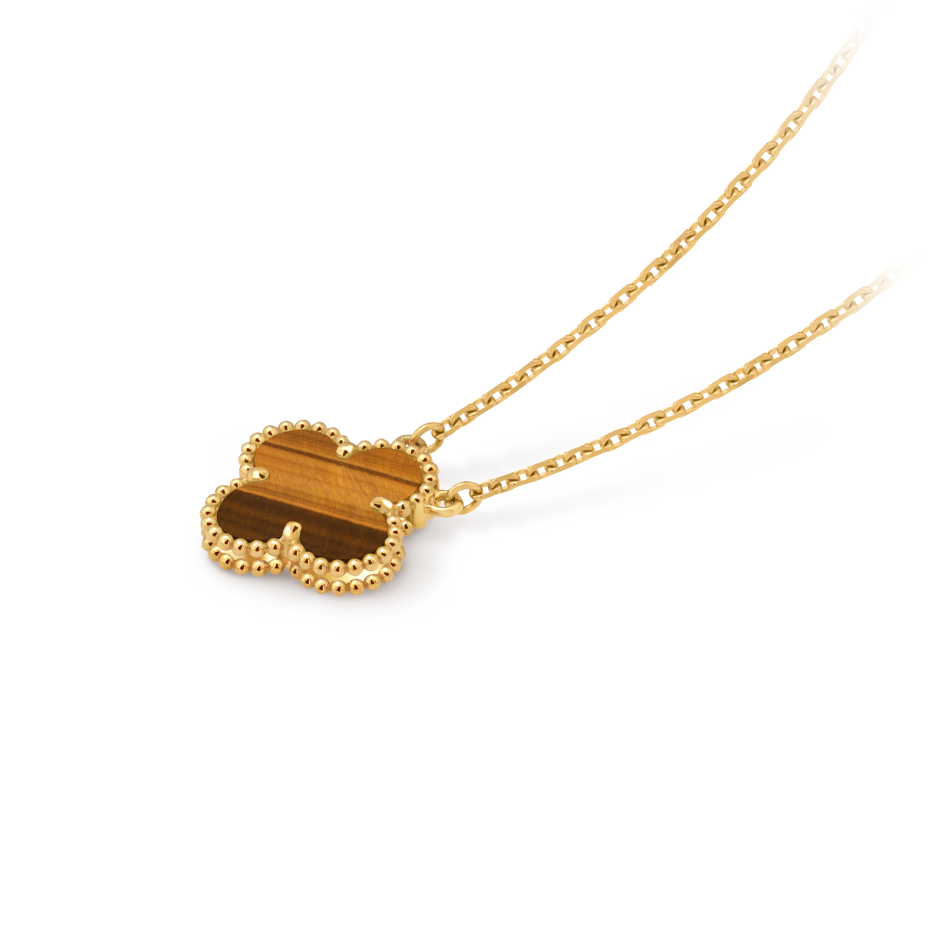 Van Cleef & Arpels. Підвіска Vintage Alhambra із жовтого золота з тигровим оком