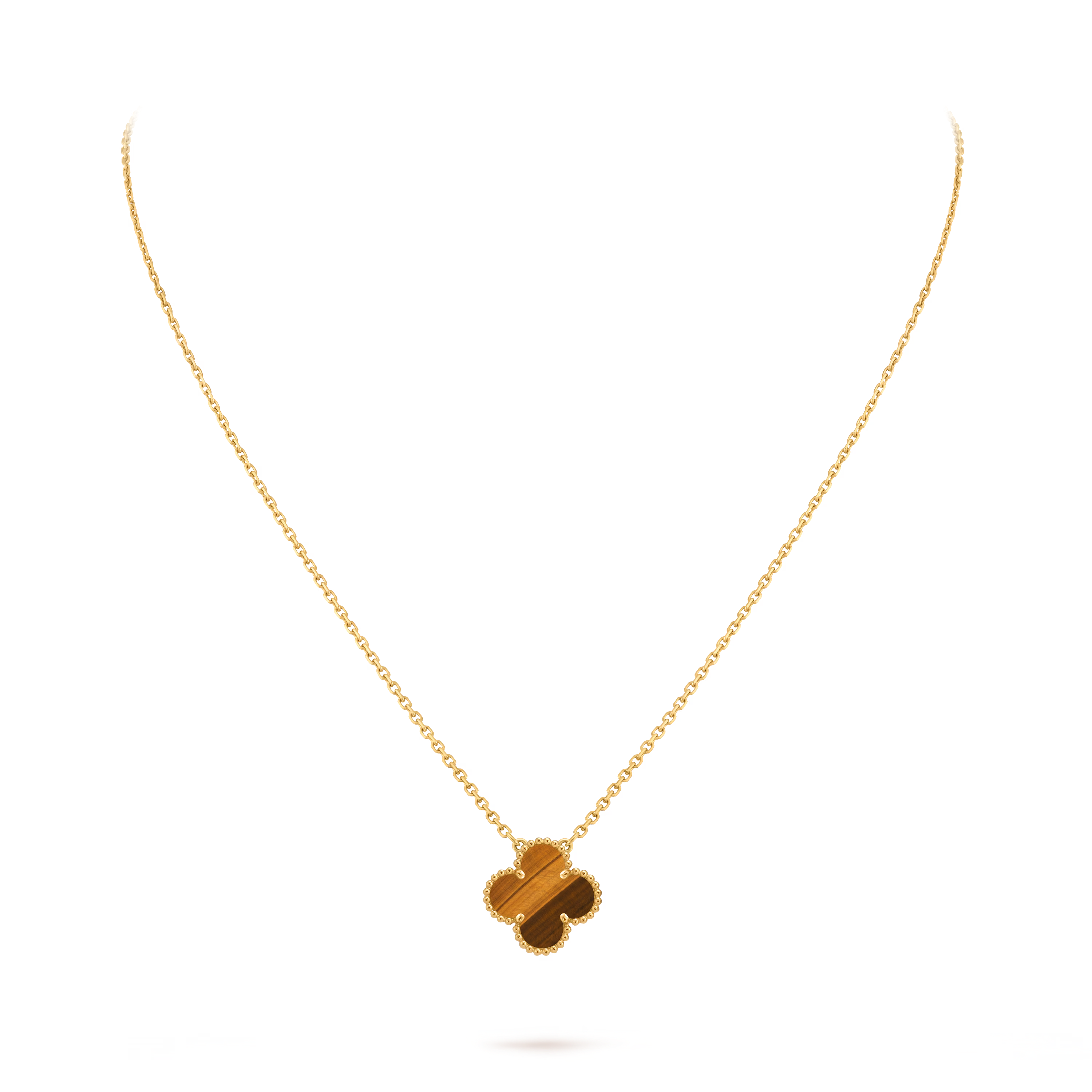 Van Cleef & Arpels. Підвіска Vintage Alhambra із жовтого золота з тигровим оком