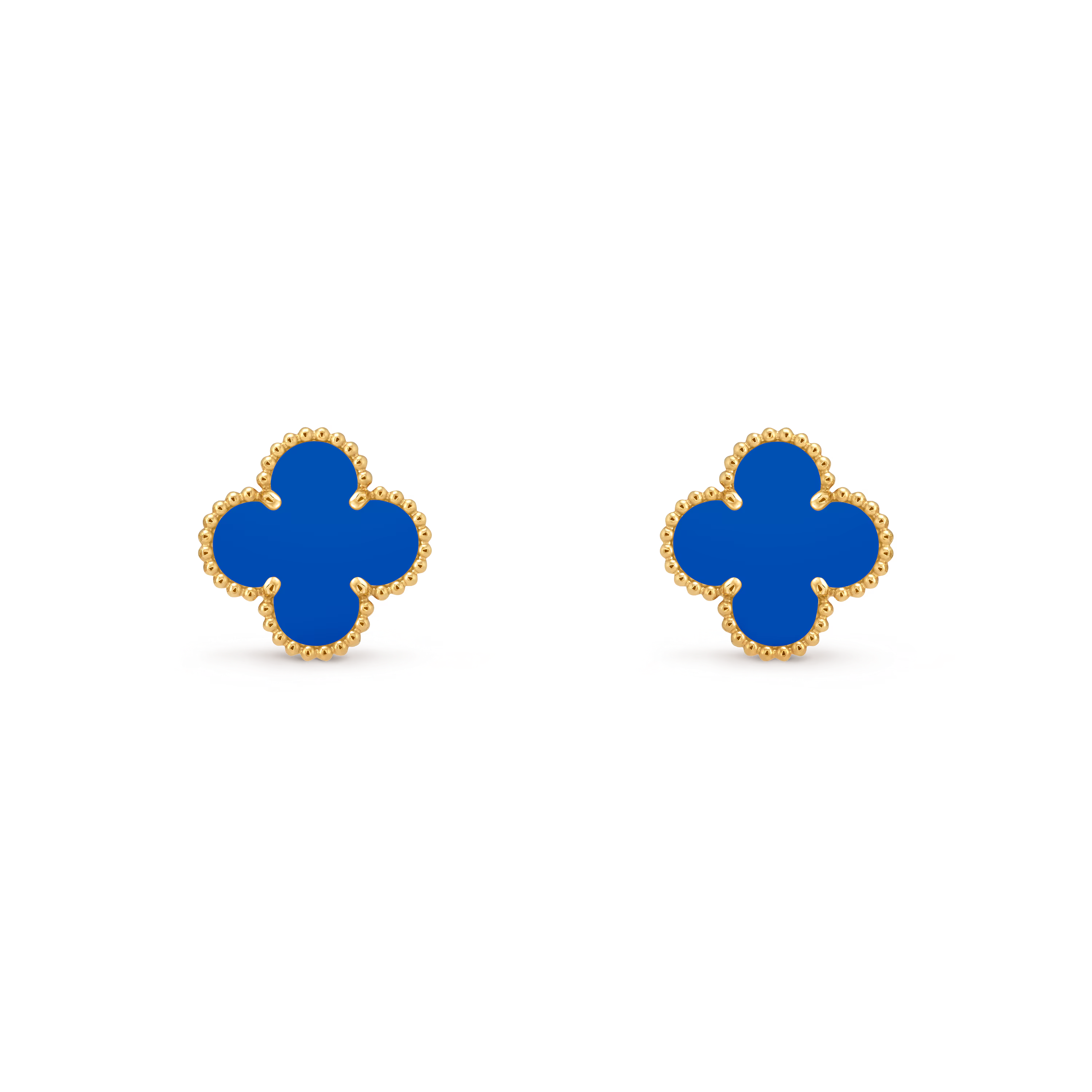 Van Cleef & Arpels. Сережки Vintage Alhambra із жовтого золота з блакитним агатом