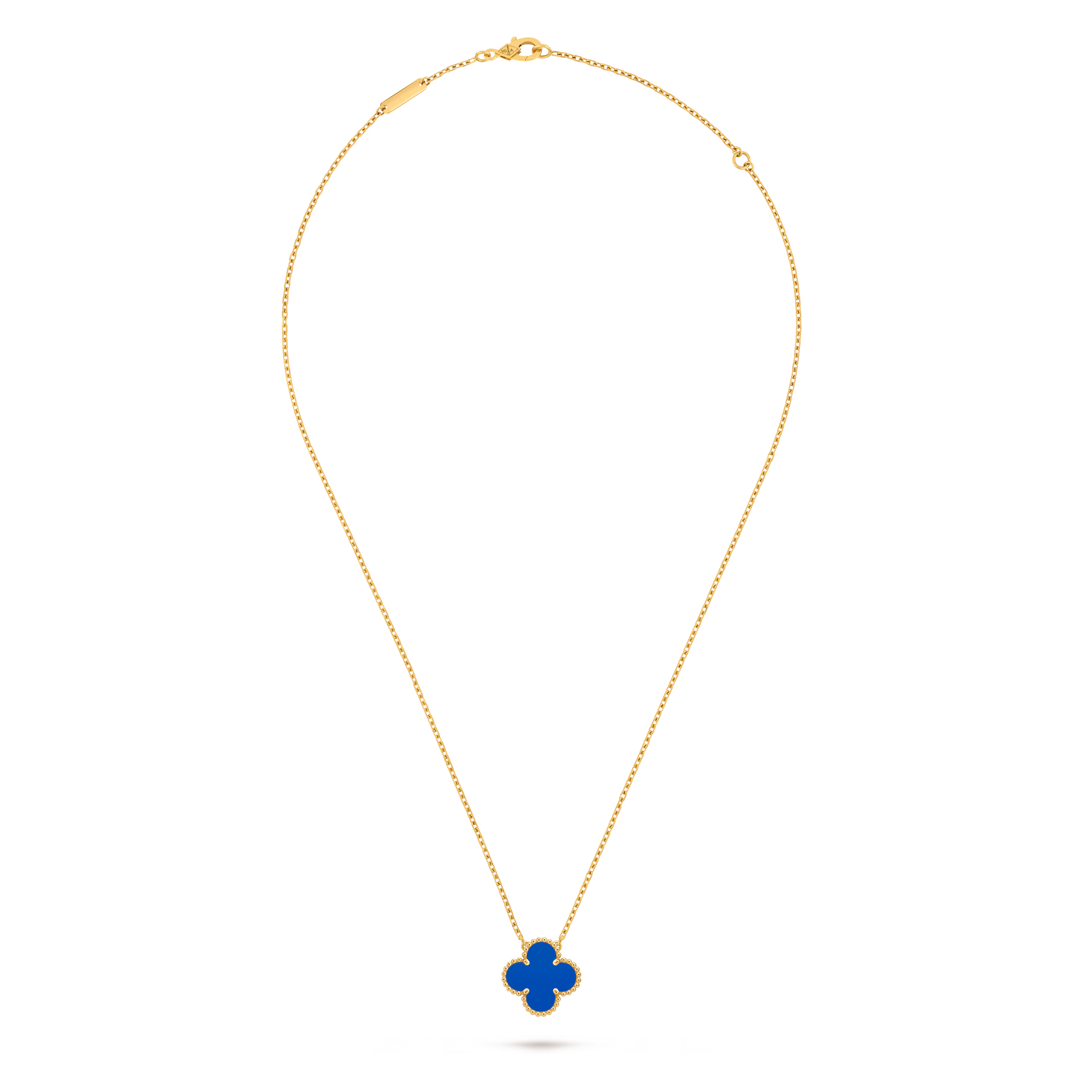 Van Cleef & Arpels. Підвіска Vintage Alhambra із жовтого золота з блакитним агатом