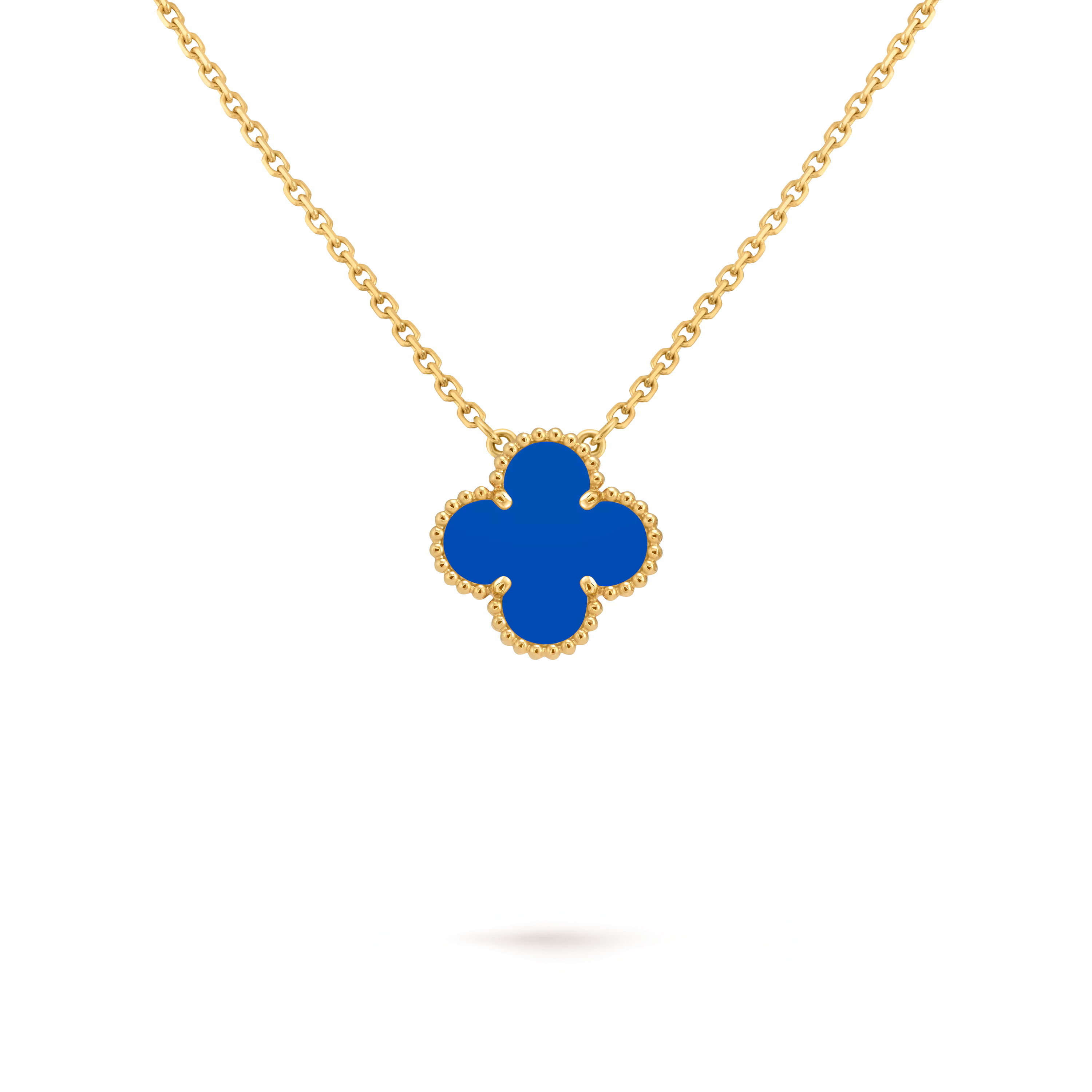 Van Cleef & Arpels. Підвіска Vintage Alhambra із жовтого золота з блакитним агатом