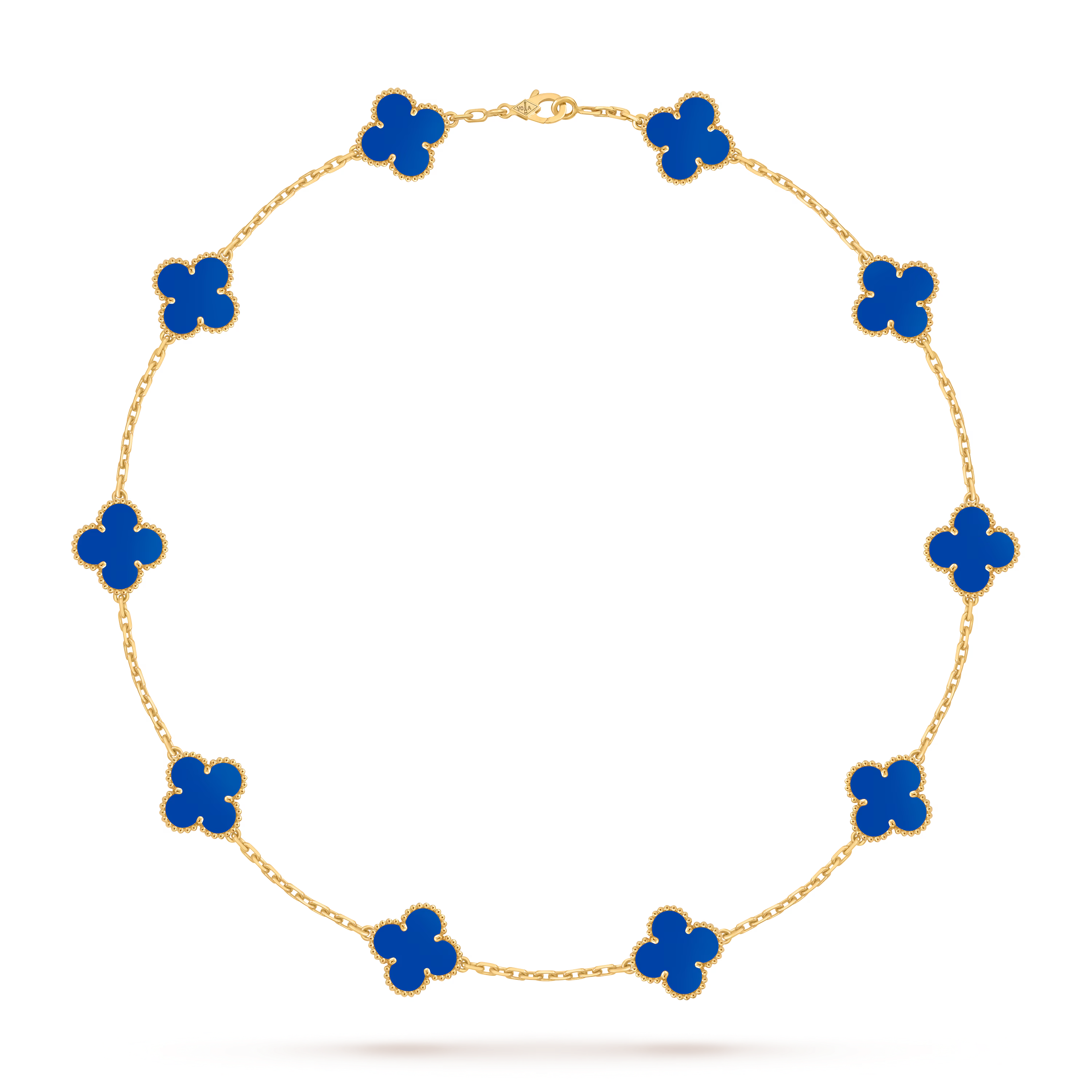 Van Cleef & Arpels. Кольє Vintage Alhambra із жовтого золота з блакитним агатом