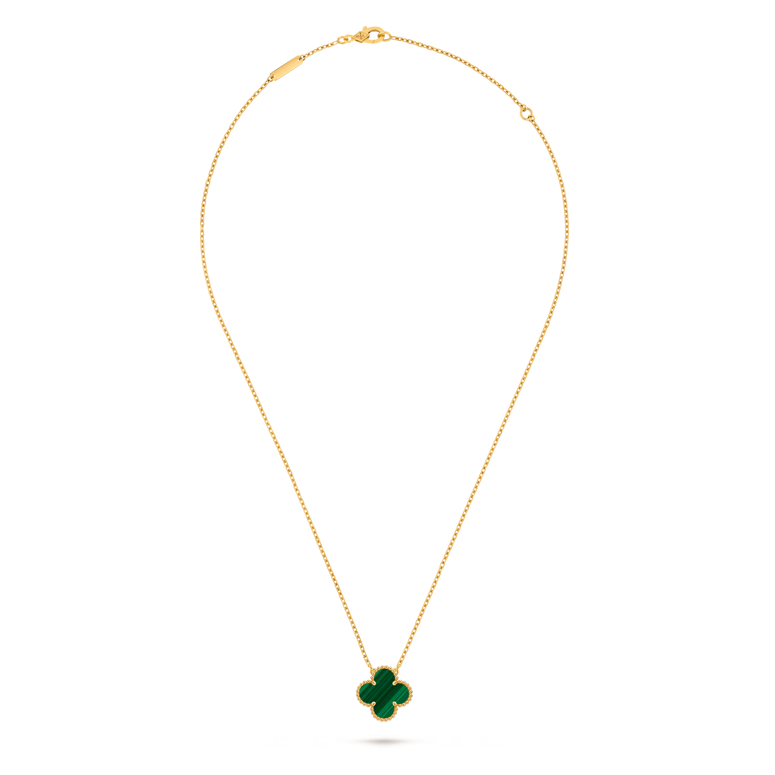 Van Cleef & Arpels. Підвіска Vintage Alhambra із жовтого золота з малахітом