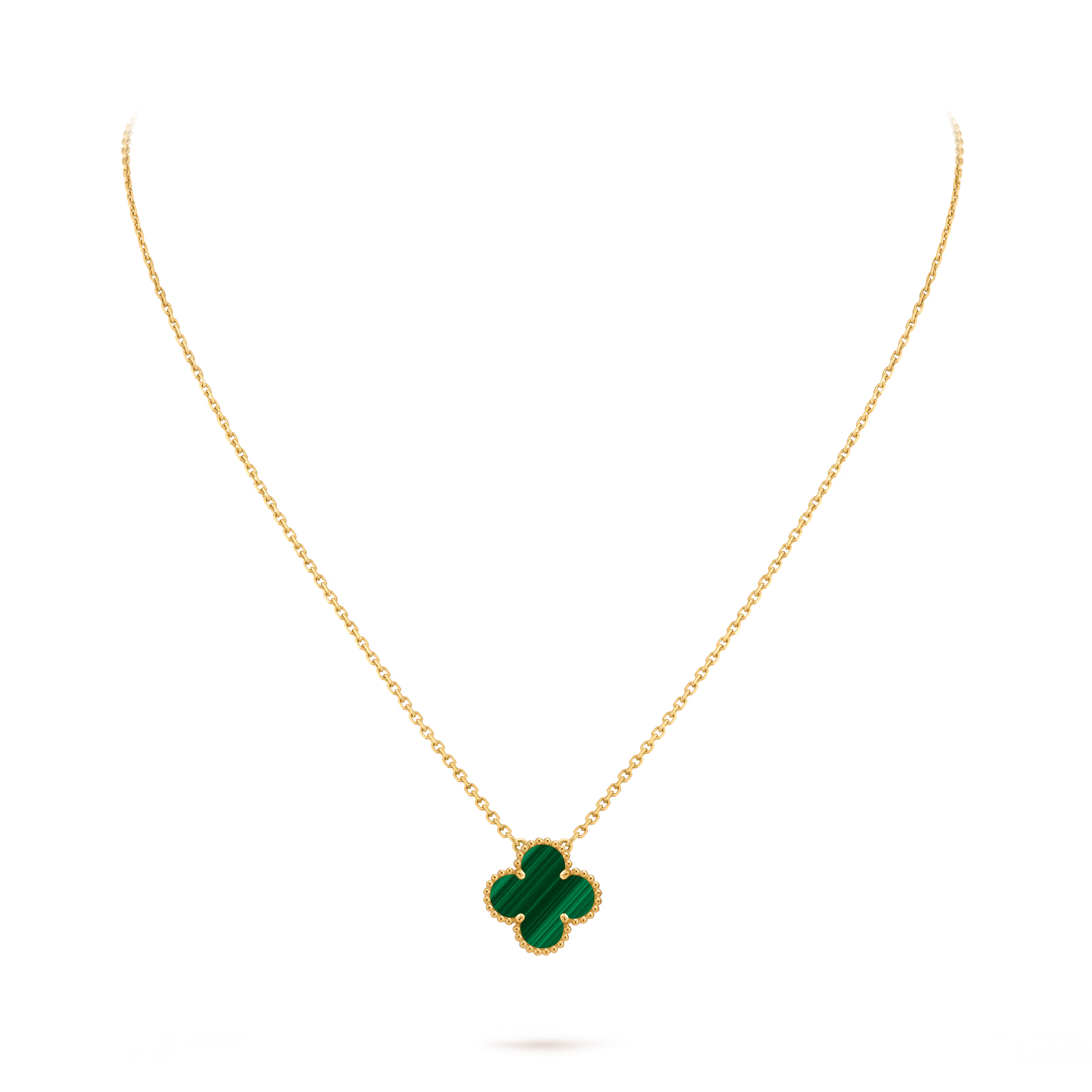 Van Cleef & Arpels. Підвіска Vintage Alhambra із жовтого золота з малахітом