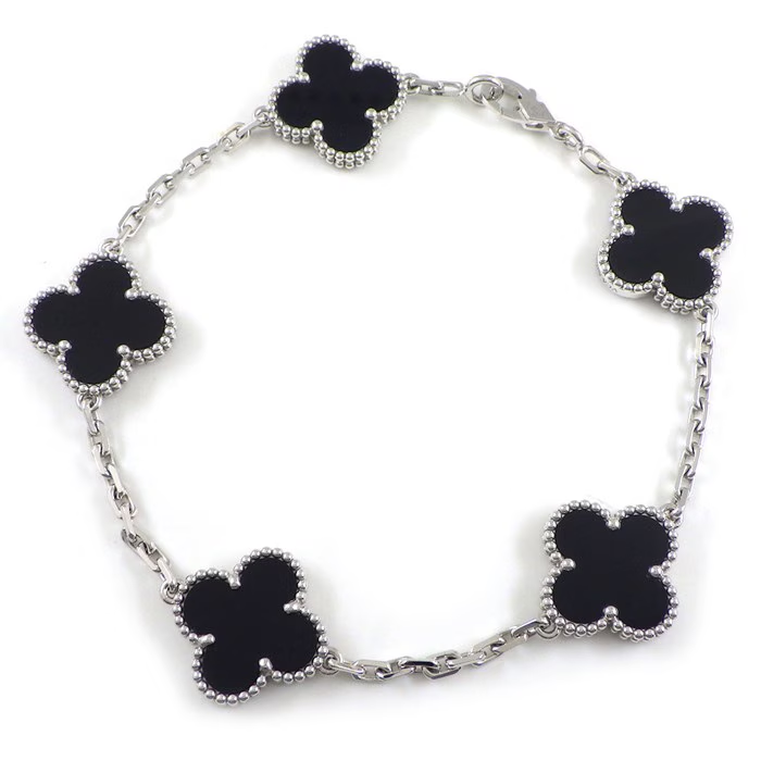Van Cleef & Arpels. Браслет Vintage Alhambra із білого золота з оніксом
