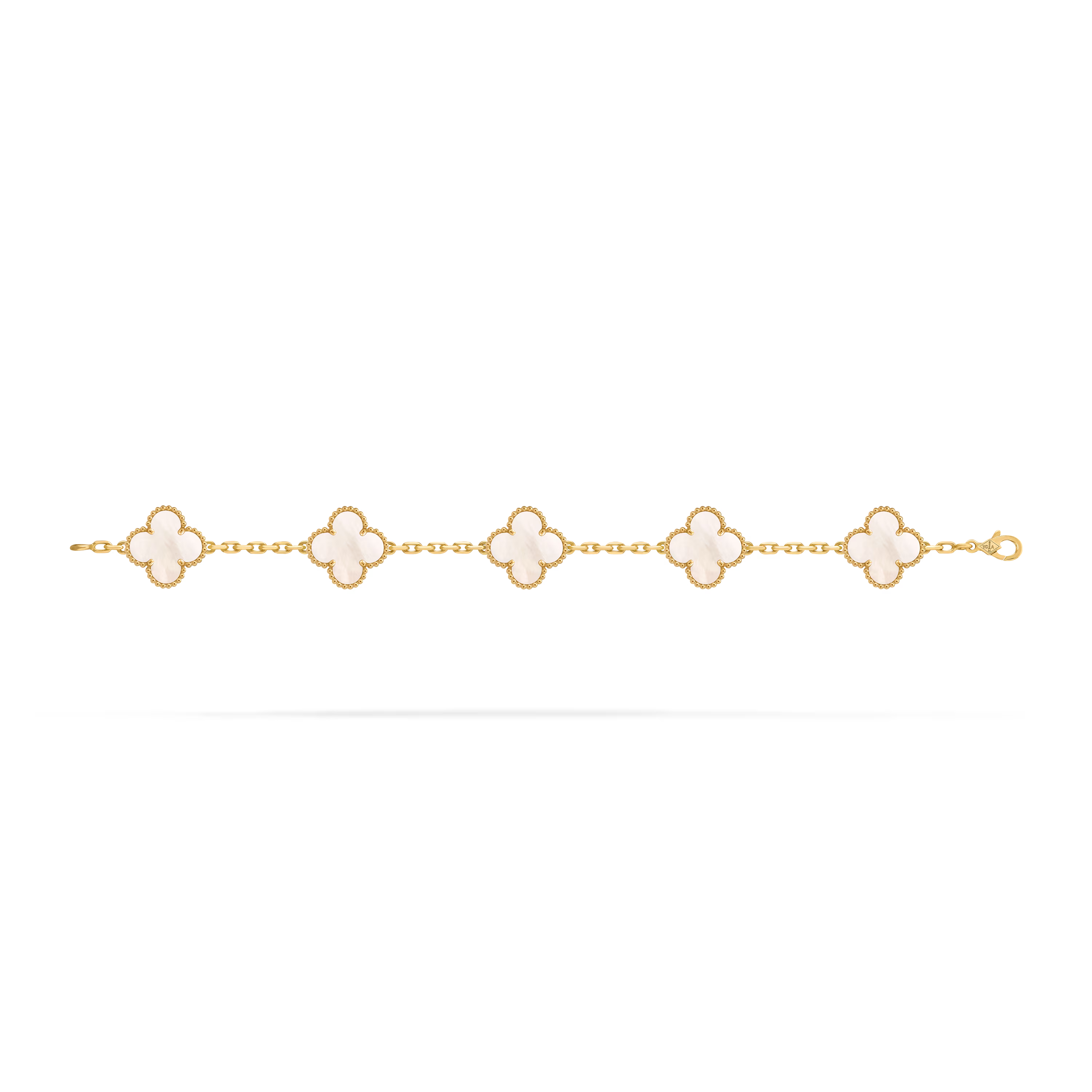 Van Cleef & Arpels. Браслет Vintage Alhambra із жовтого золота з білим перламутром