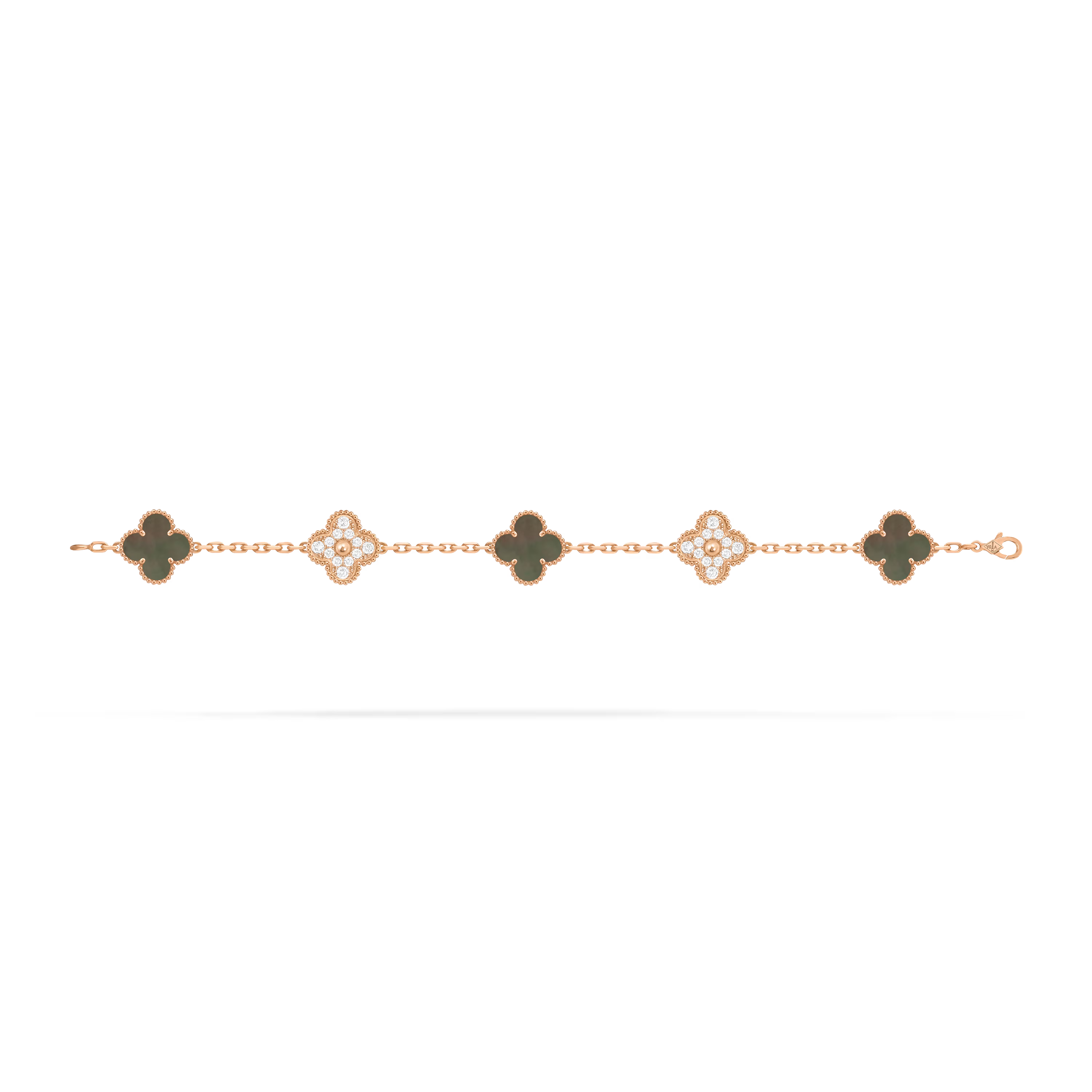 Van Cleef & Arpels. Браслет Vintage Alhambra із рожевого золота з сірим перламутром