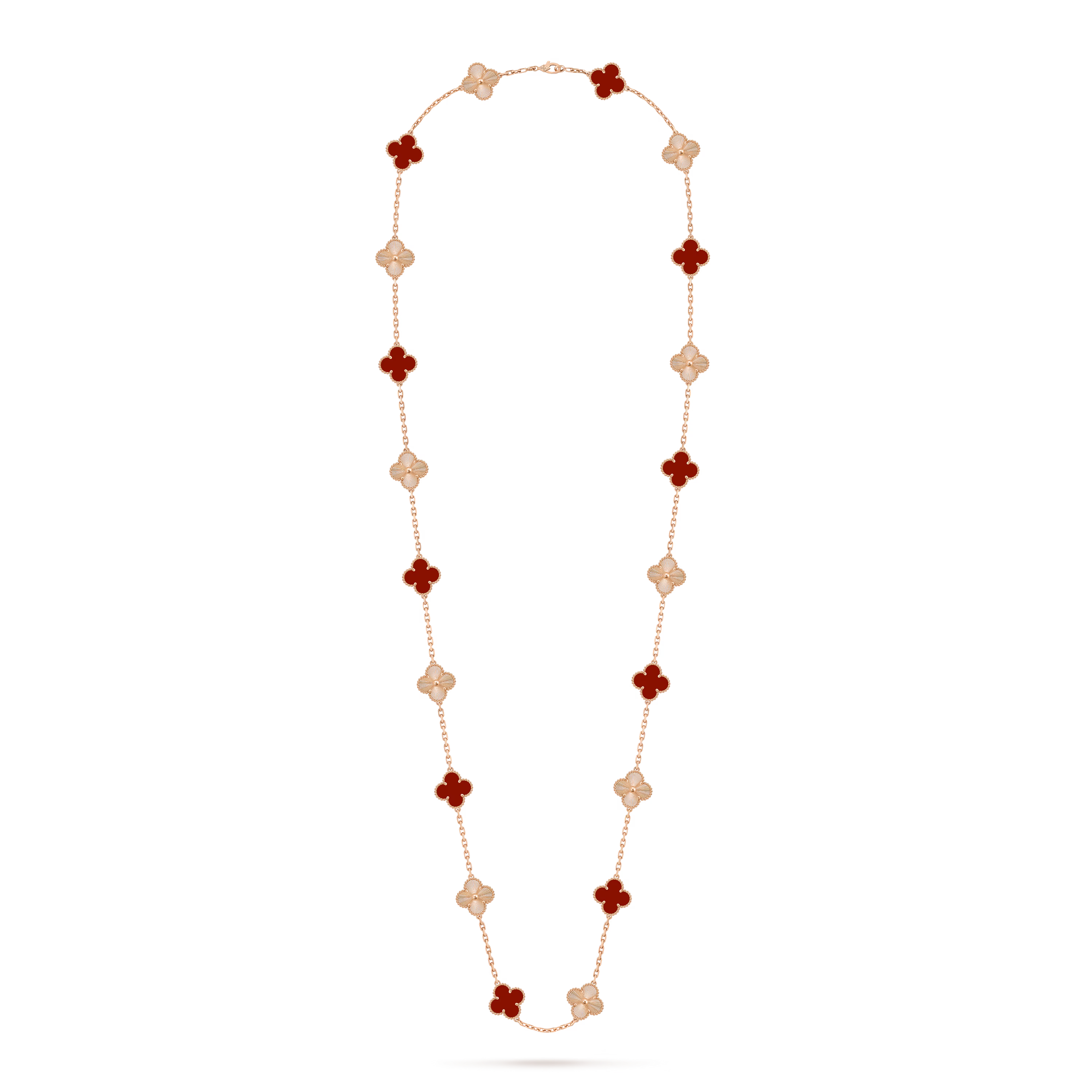 Van Cleef & Arpels. Довге кольє Vintage Alhambra із рожевого золота з сердоліком