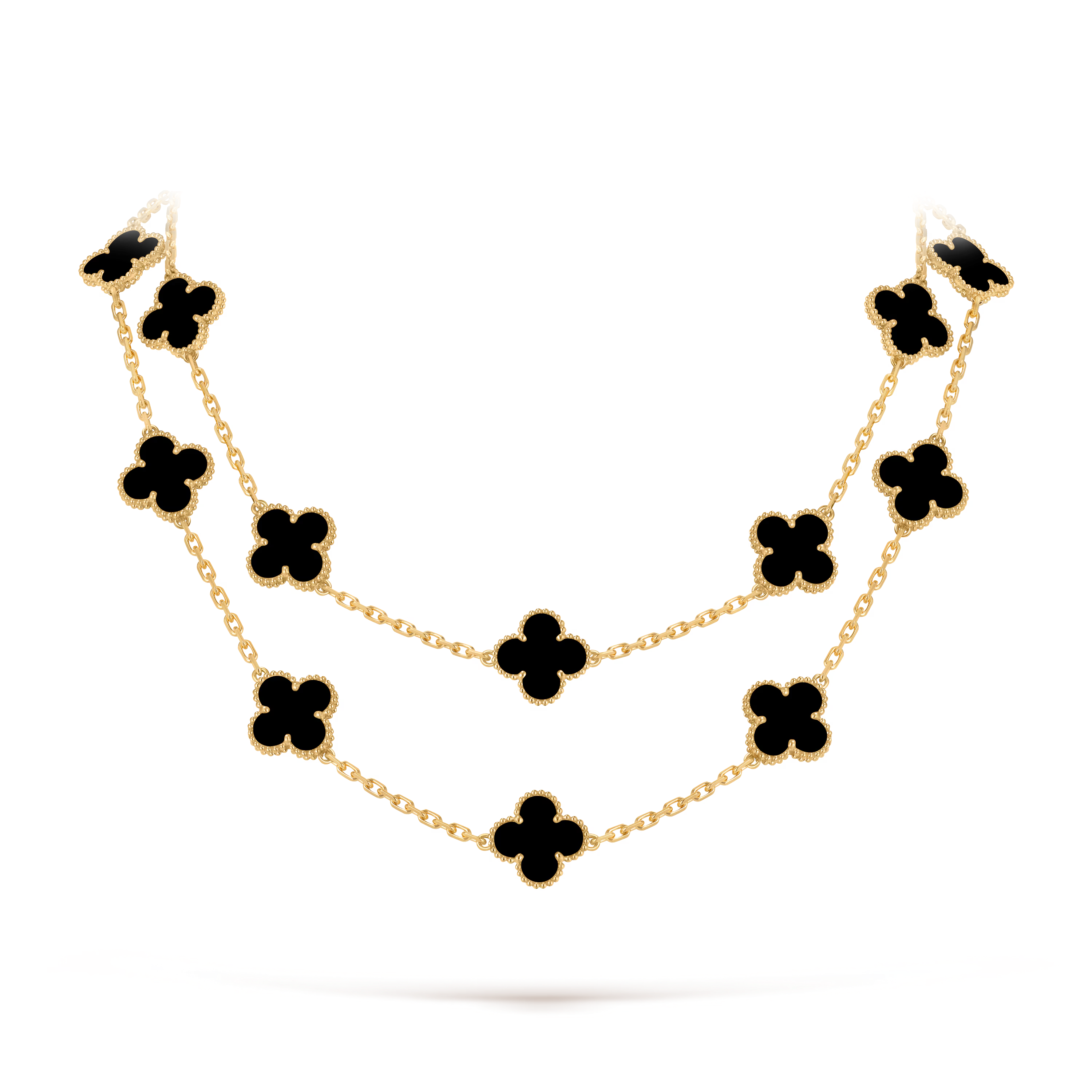 Van Cleef & Arpels. Довге кольє Vintage Alhambra із жовтого золота з оніксом