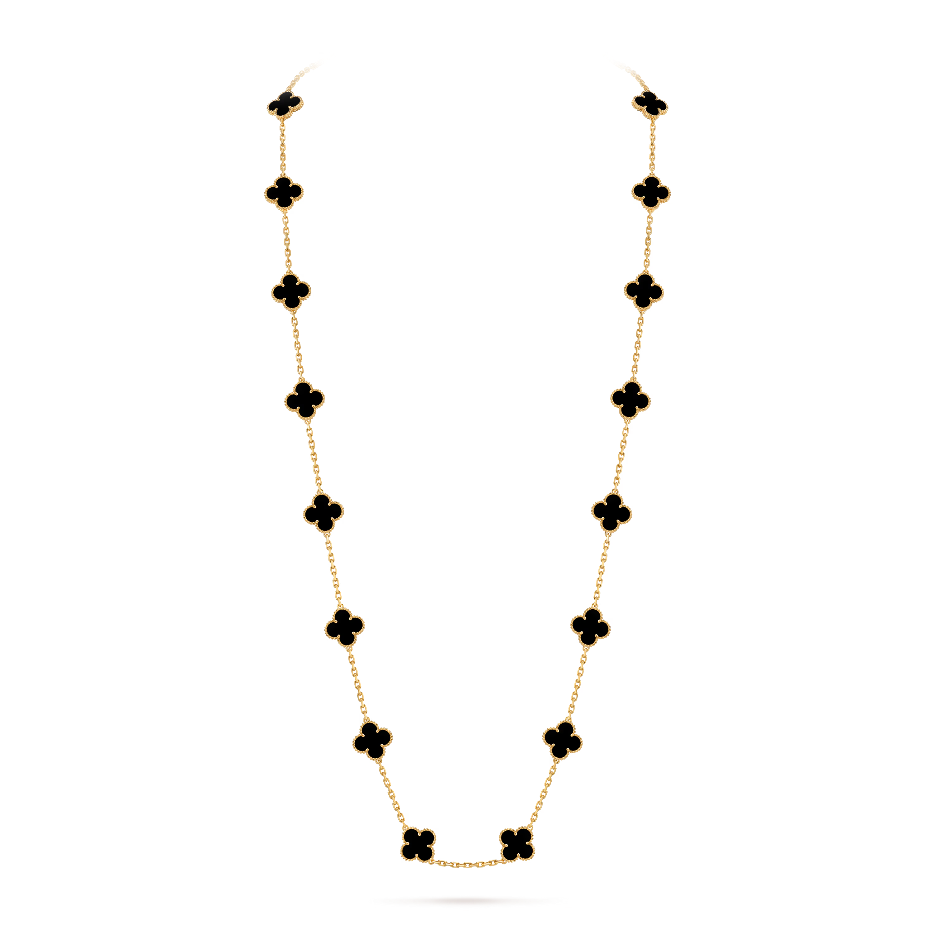 Van Cleef & Arpels. Довге кольє Vintage Alhambra із жовтого золота з оніксом