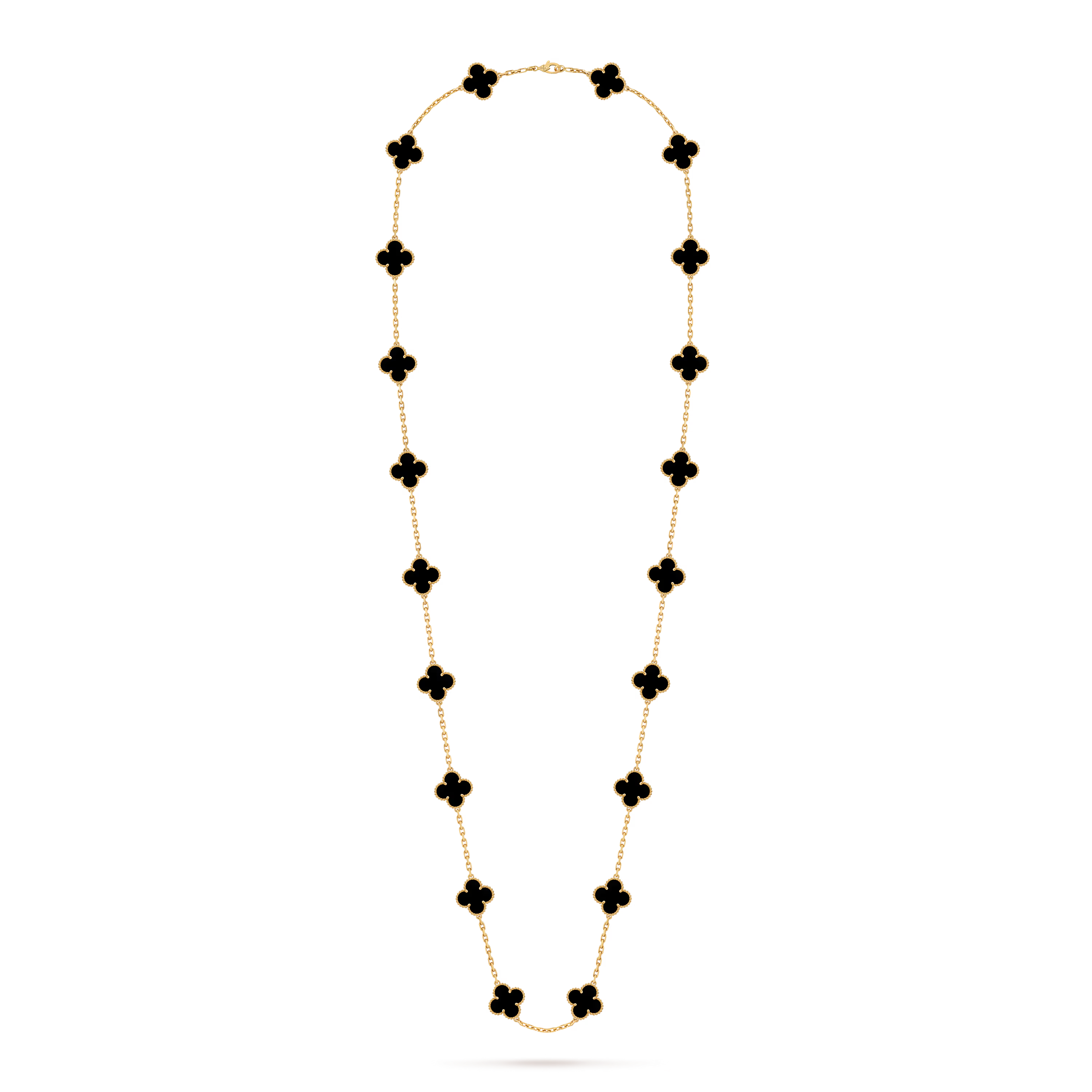 Van Cleef & Arpels. Довге кольє Vintage Alhambra із жовтого золота з оніксом