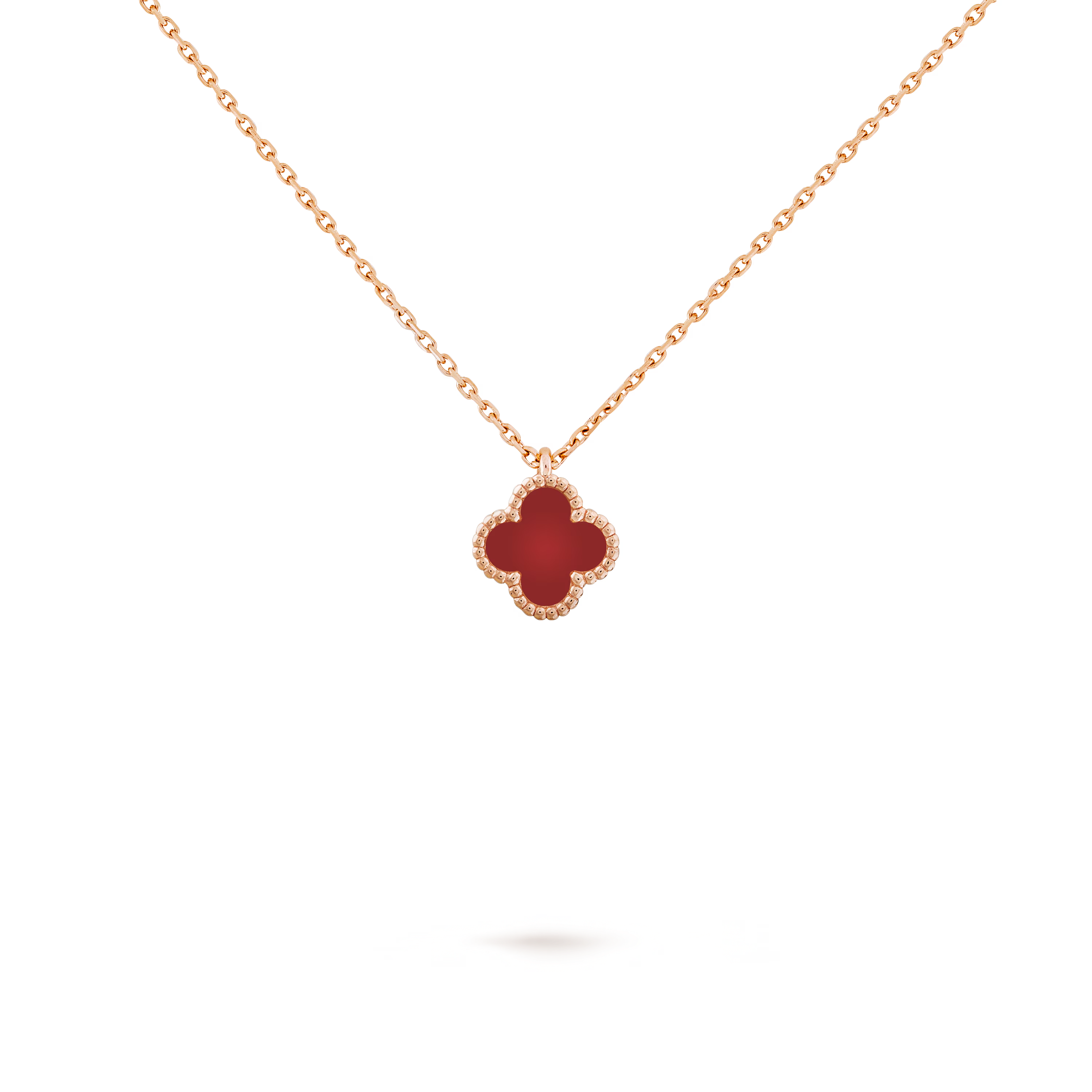 Van Cleef & Arpels. Підвіска Sweet Alhambra із рожевого золота з корнеолом