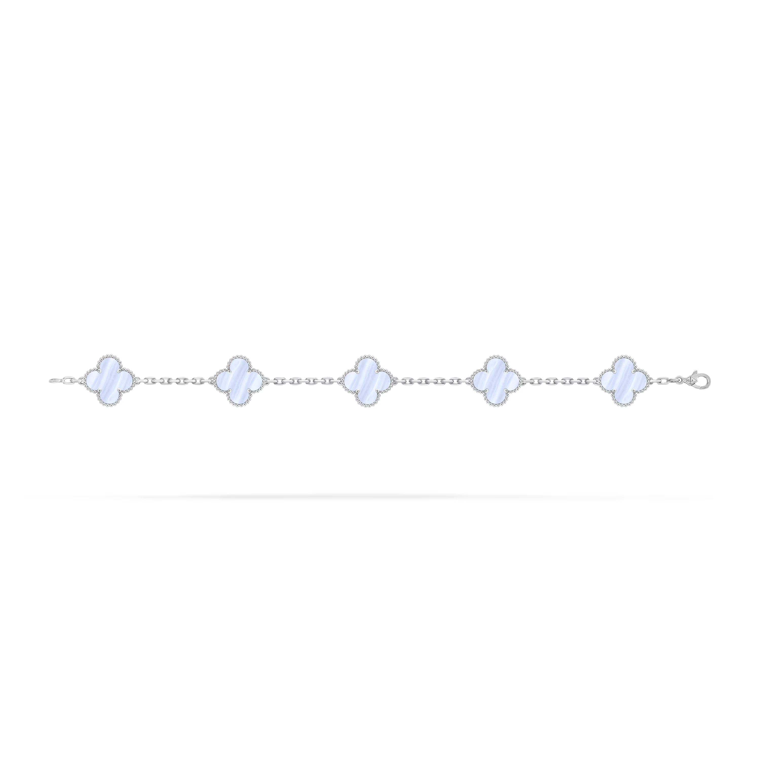 Van Cleef & Arpels. Браслет Vintage Alhambra із білого золота з халцедоном