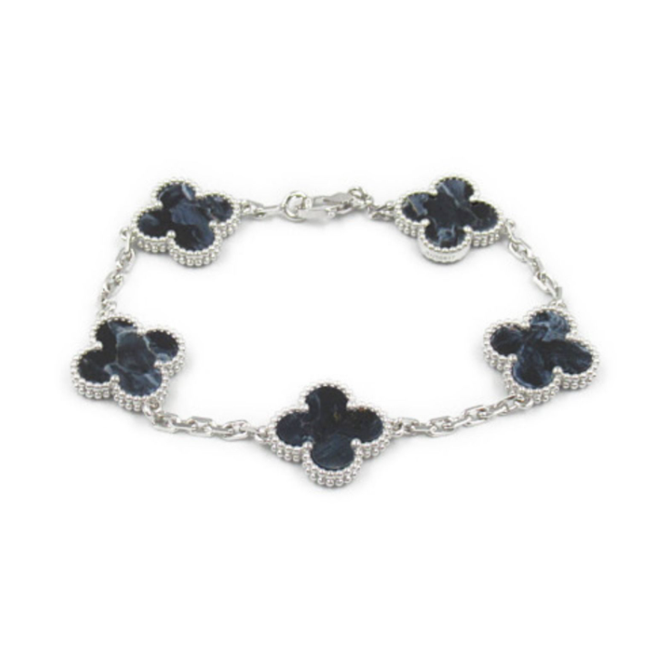 Van Cleef & Arpels. Браслет Vintage Alhambra Pietersite із білого золота з пітерситом