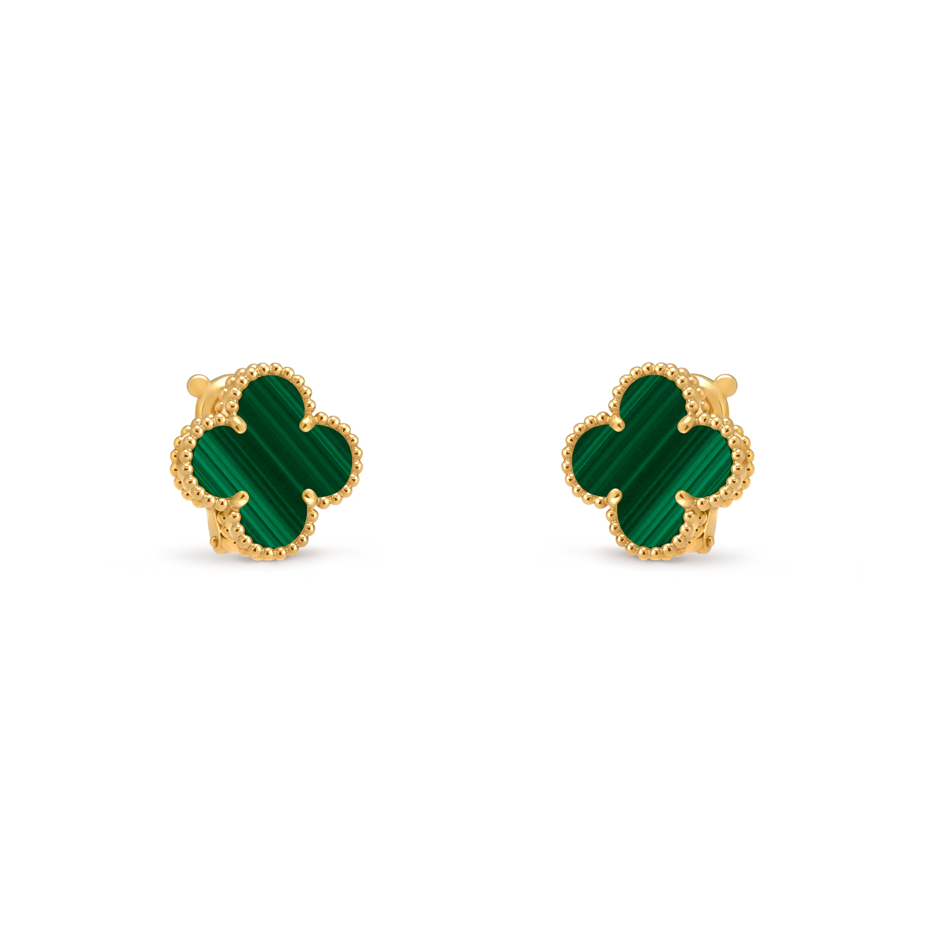 Van Cleef & Arpels. Сережки Vintage Alhambra із жовтого золота з малахітом