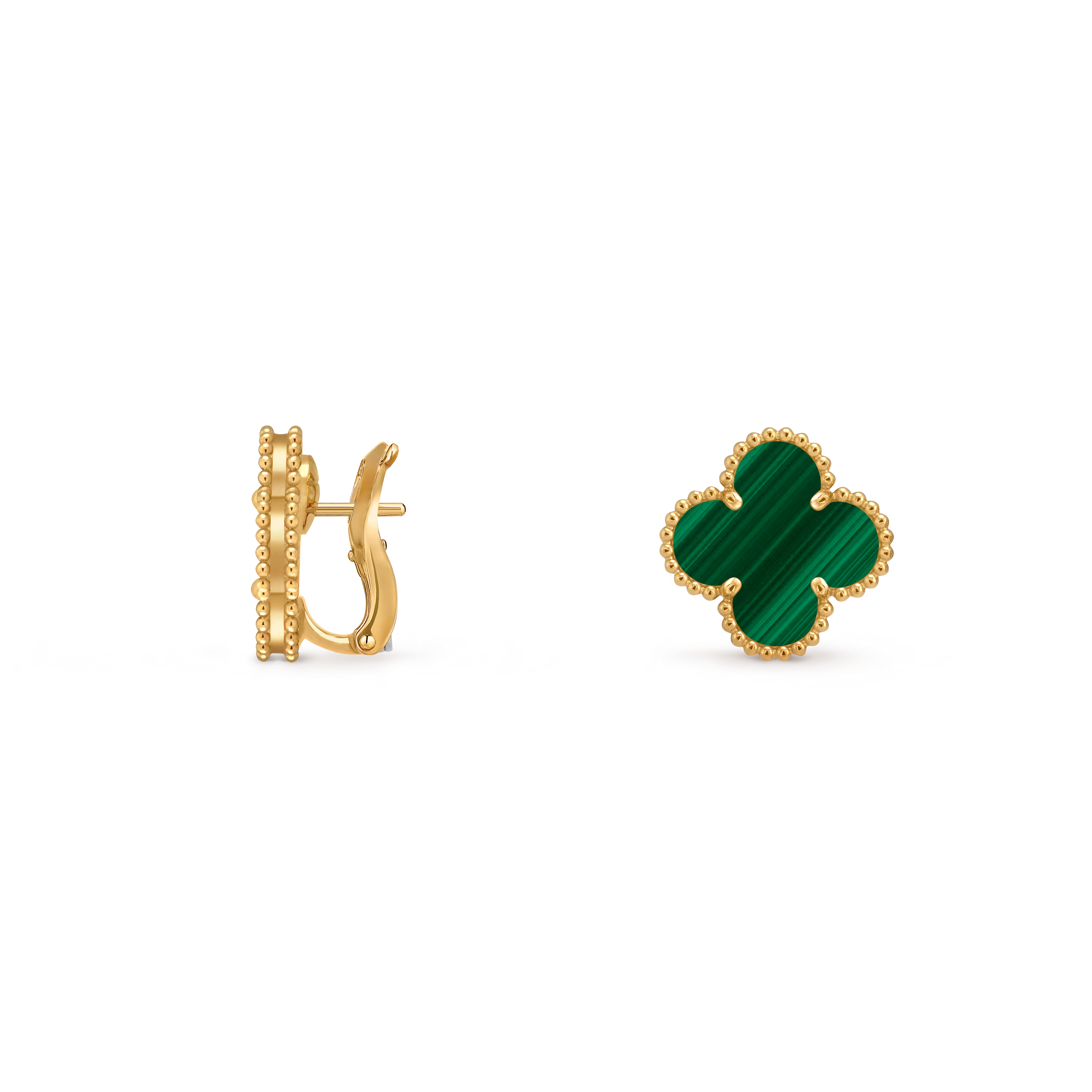 Van Cleef & Arpels. Сережки Vintage Alhambra із жовтого золота з малахітом