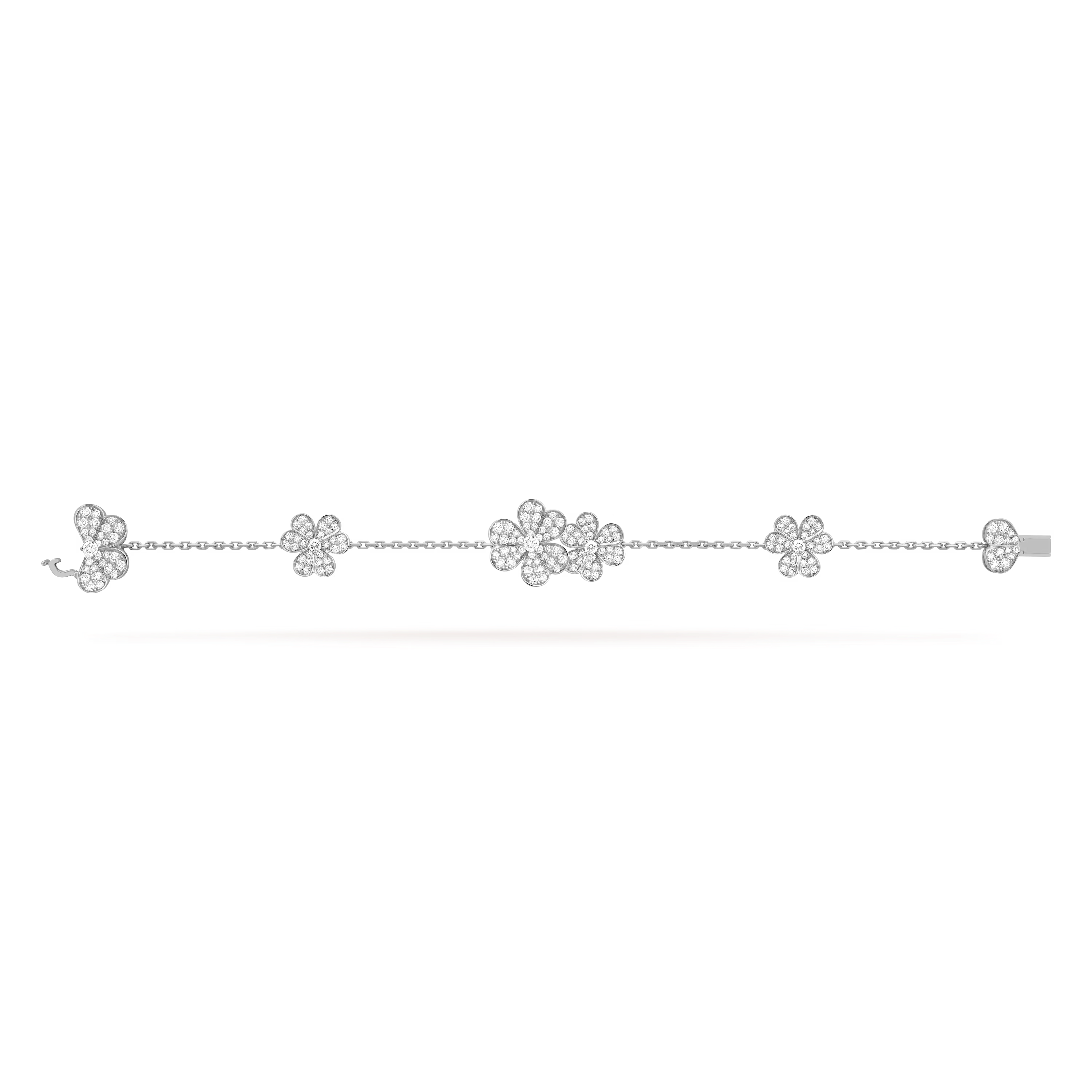 Van Cleef & Arpels. Браслет Frivole, 5 квіток із білого золота