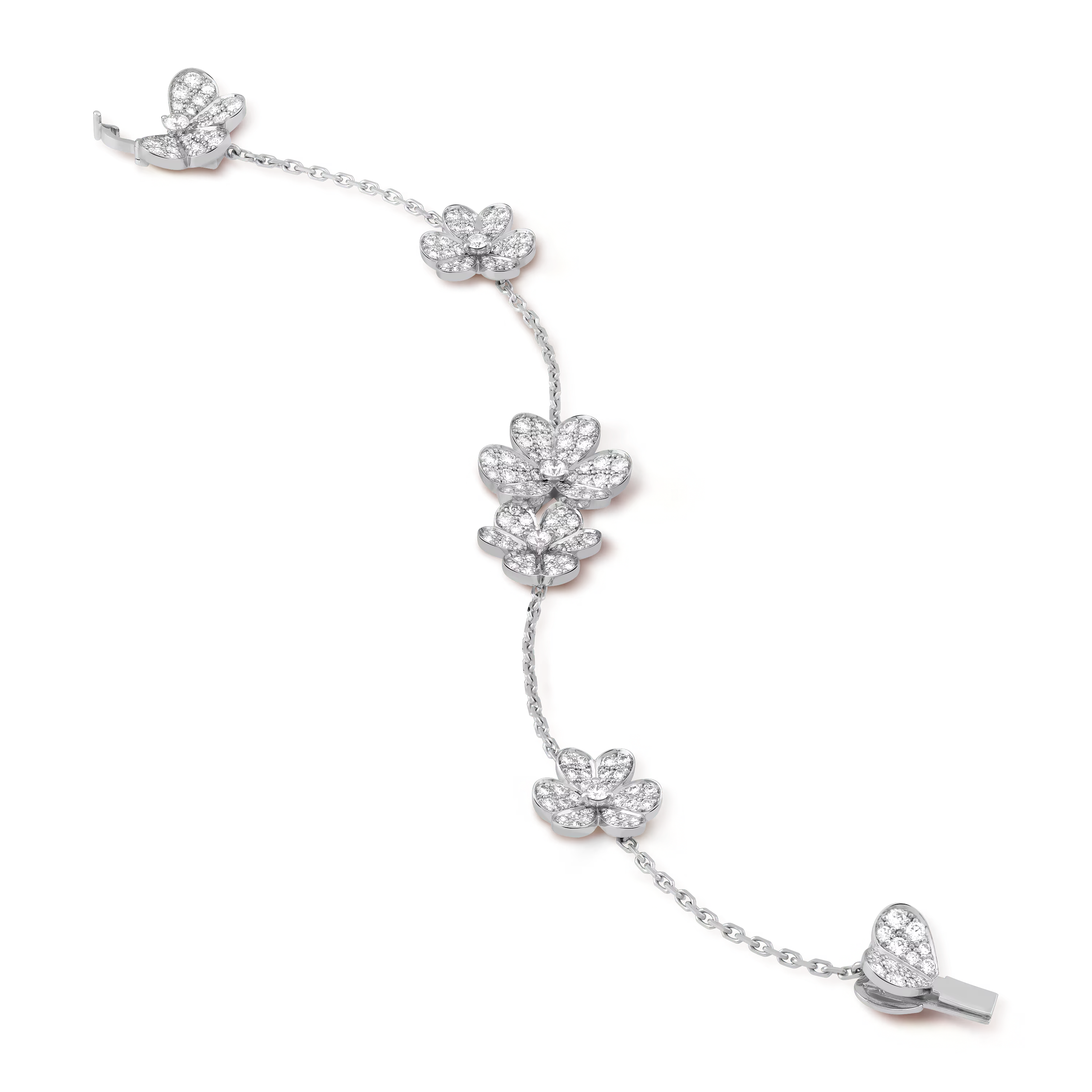 Van Cleef & Arpels. Браслет Frivole, 5 квіток із білого золота