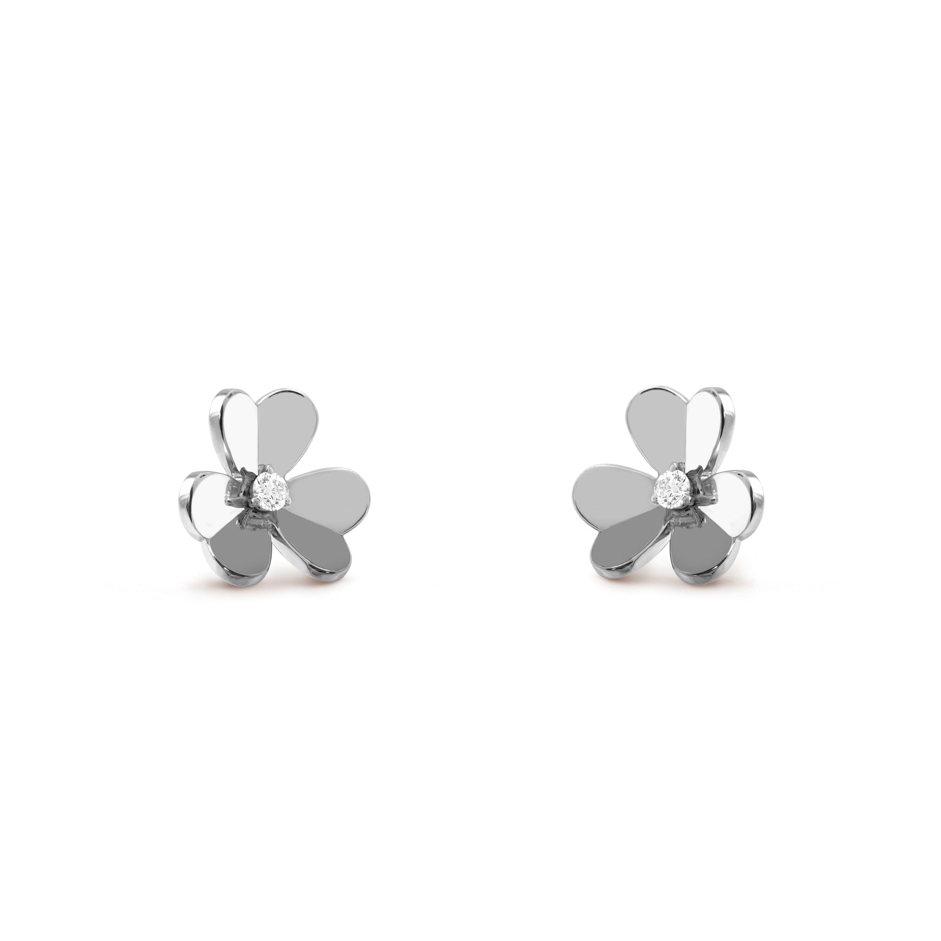 Van Cleef & Arpels. Сережки Frivole, маленька модель із білого золота