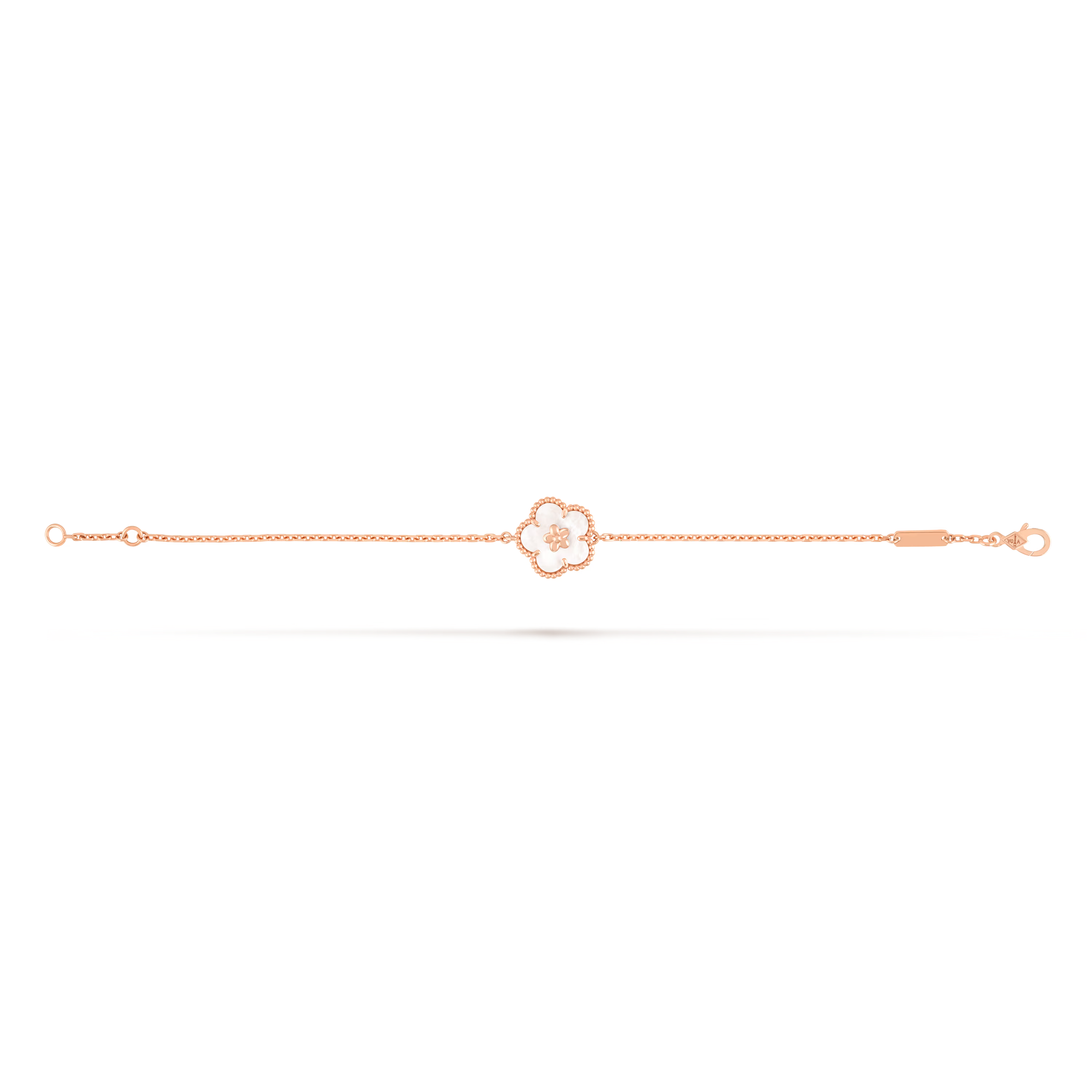 Van Cleef & Arpels. Браслет Lucky Spring, квітка сливи із рожевого золота з білим перламутром