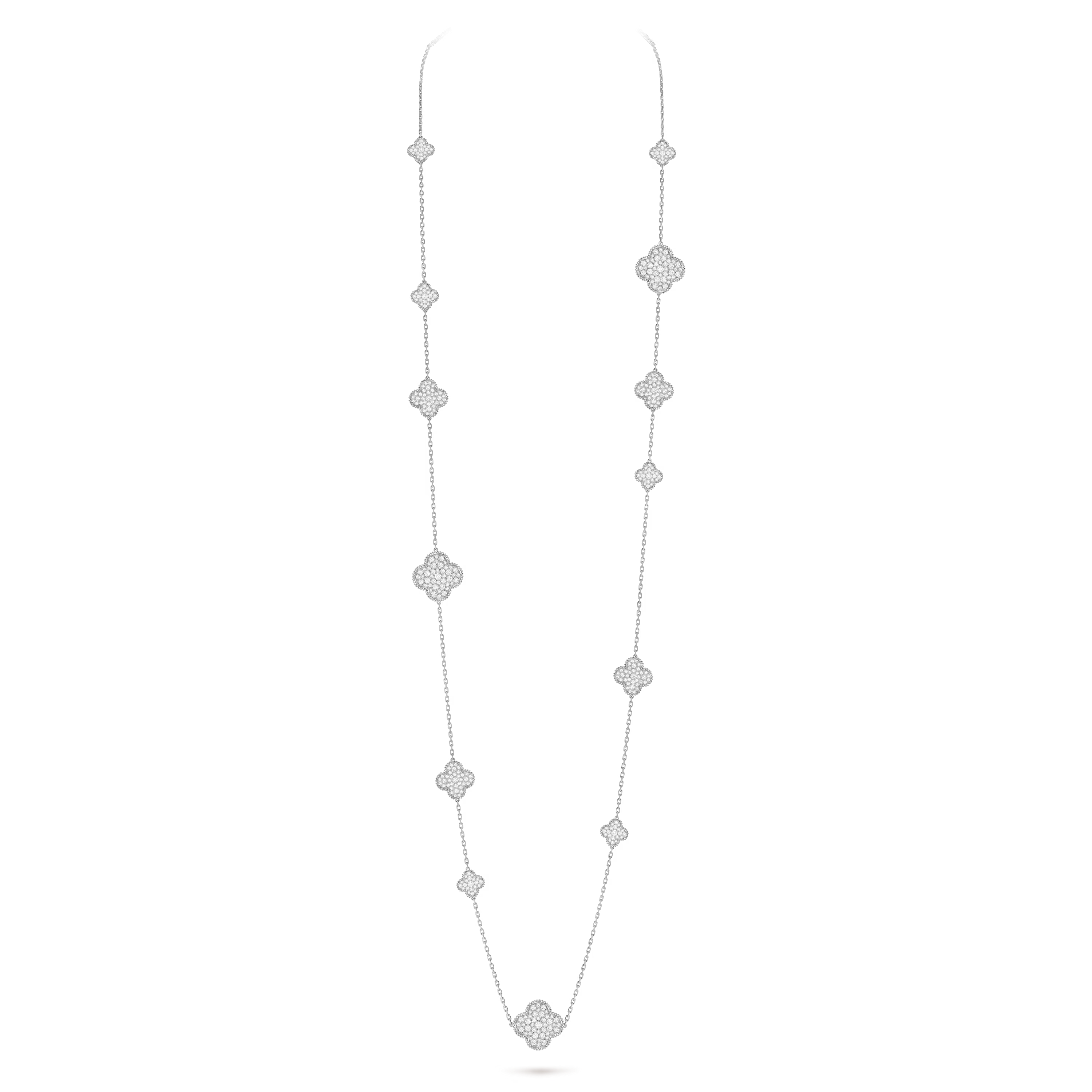 Van Cleef & Arpels. Довге кольє Magic Alhambra із білого золота