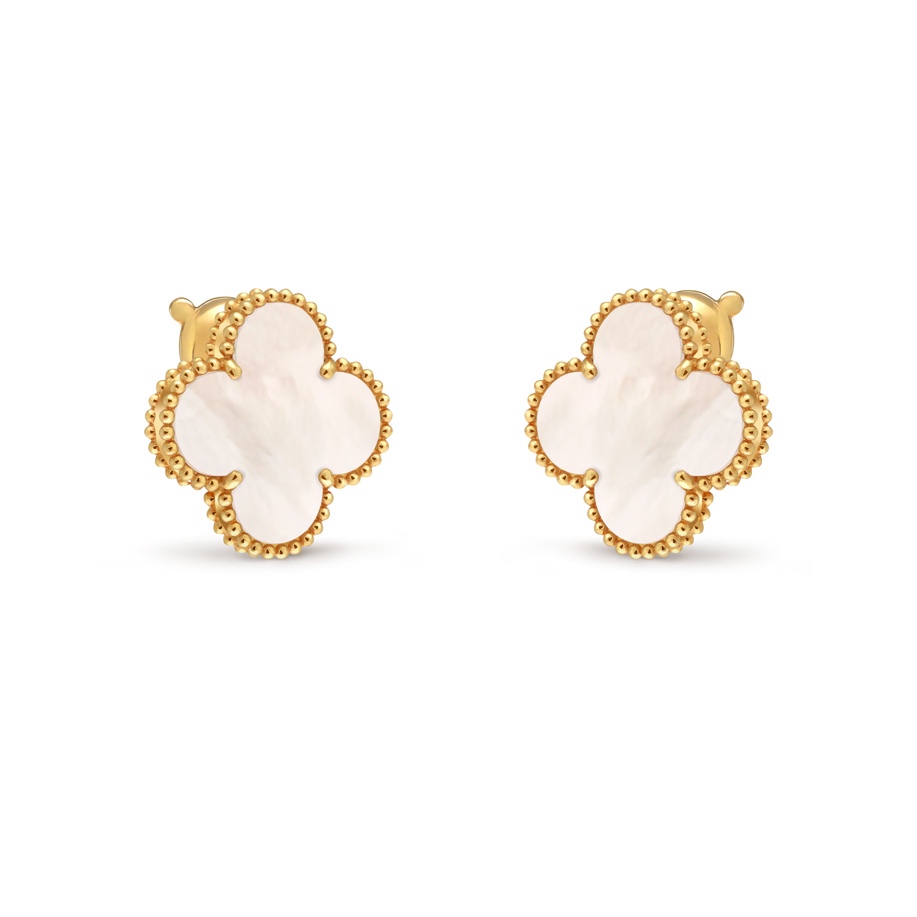Van Cleef & Arpels. Сережки Magic Alhambra із жовтого золота з білим перламутром
