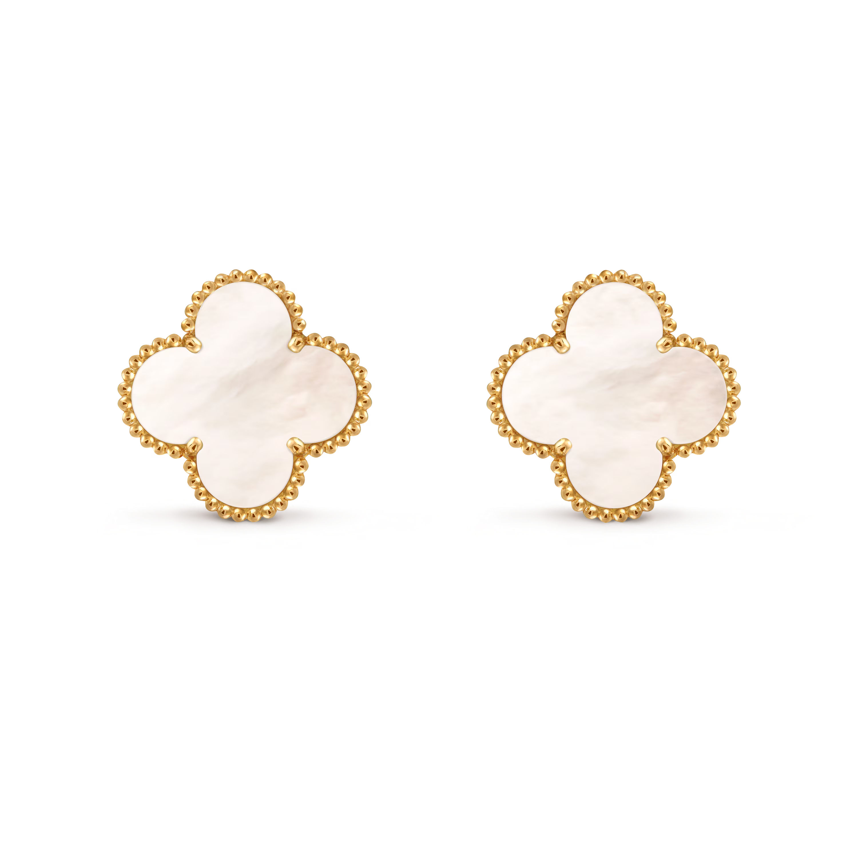 Van Cleef & Arpels. Сережки Magic Alhambra із жовтого золота з білим перламутром