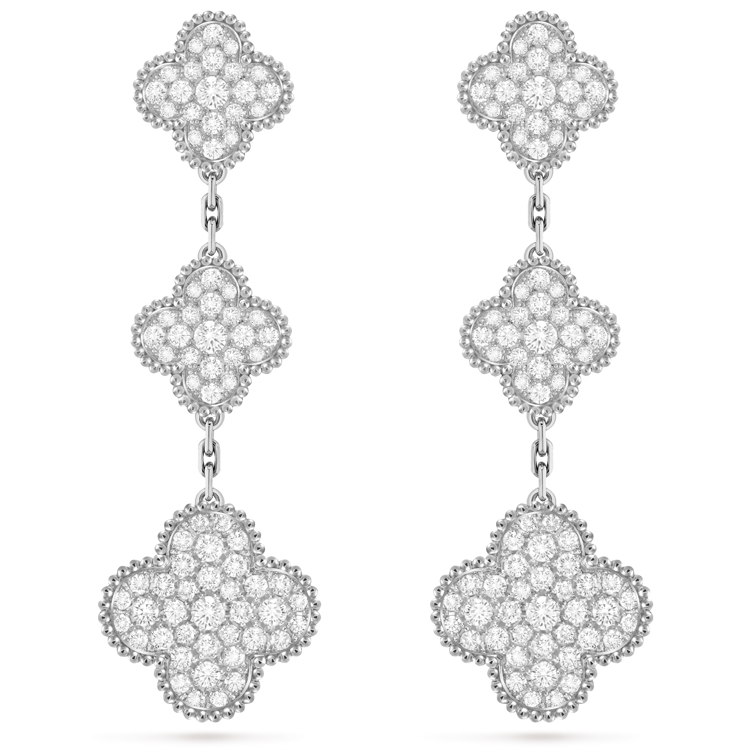 Van Cleef & Arpels. Сережки Magic Alhambra із білим золотом