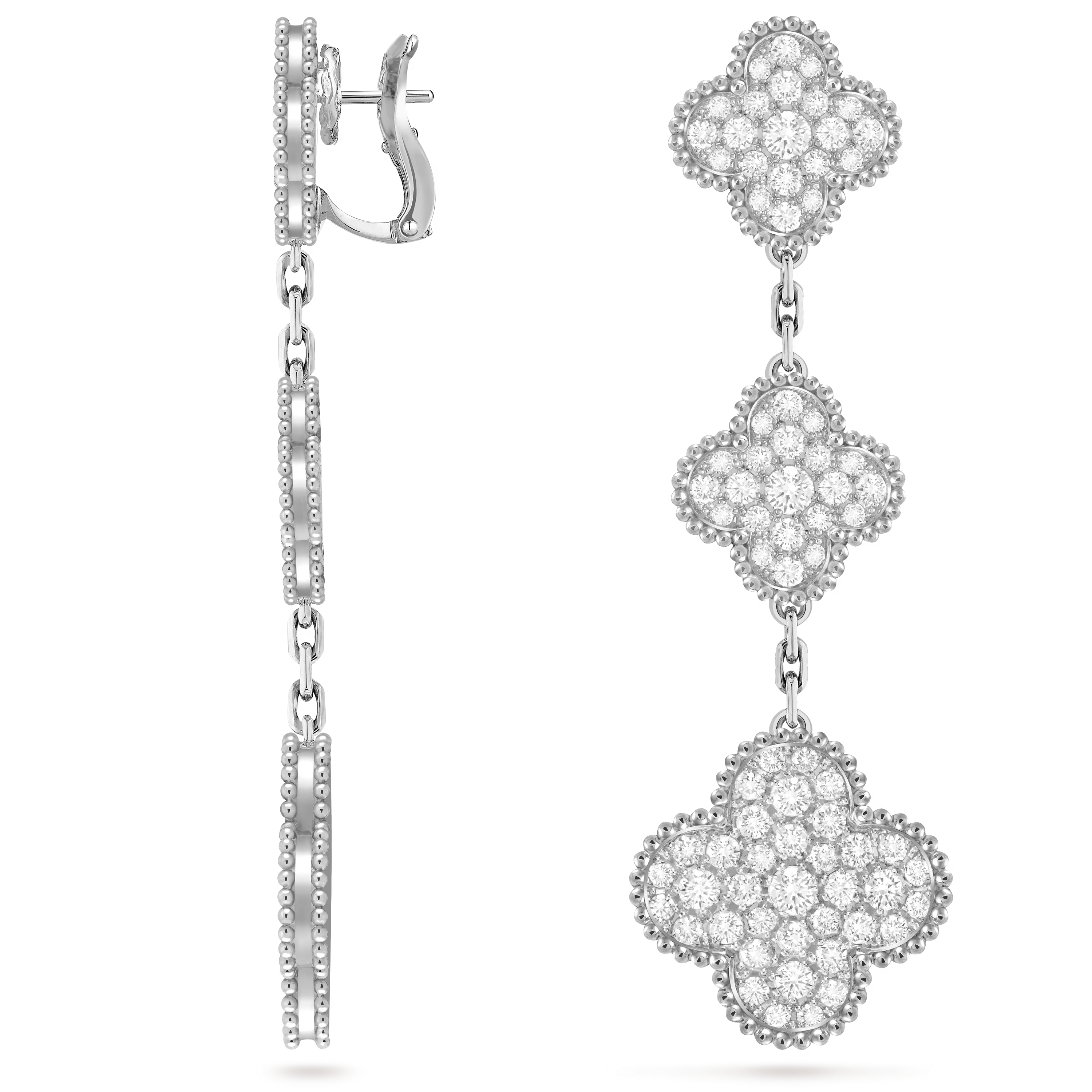 Van Cleef & Arpels. Сережки Magic Alhambra із білим золотом