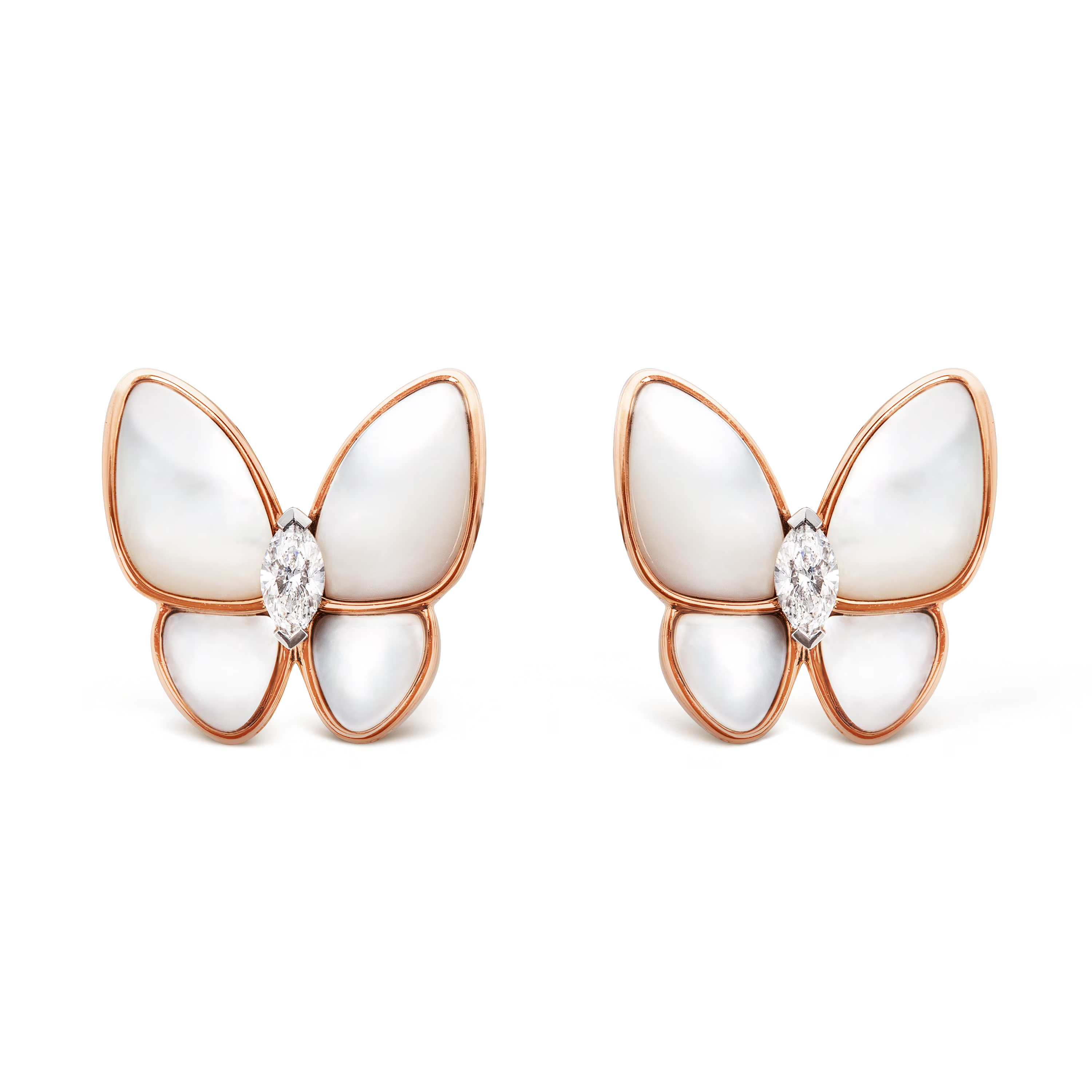 Van Cleef & Arpels. Сережки Two Butterfly із рожевого золота