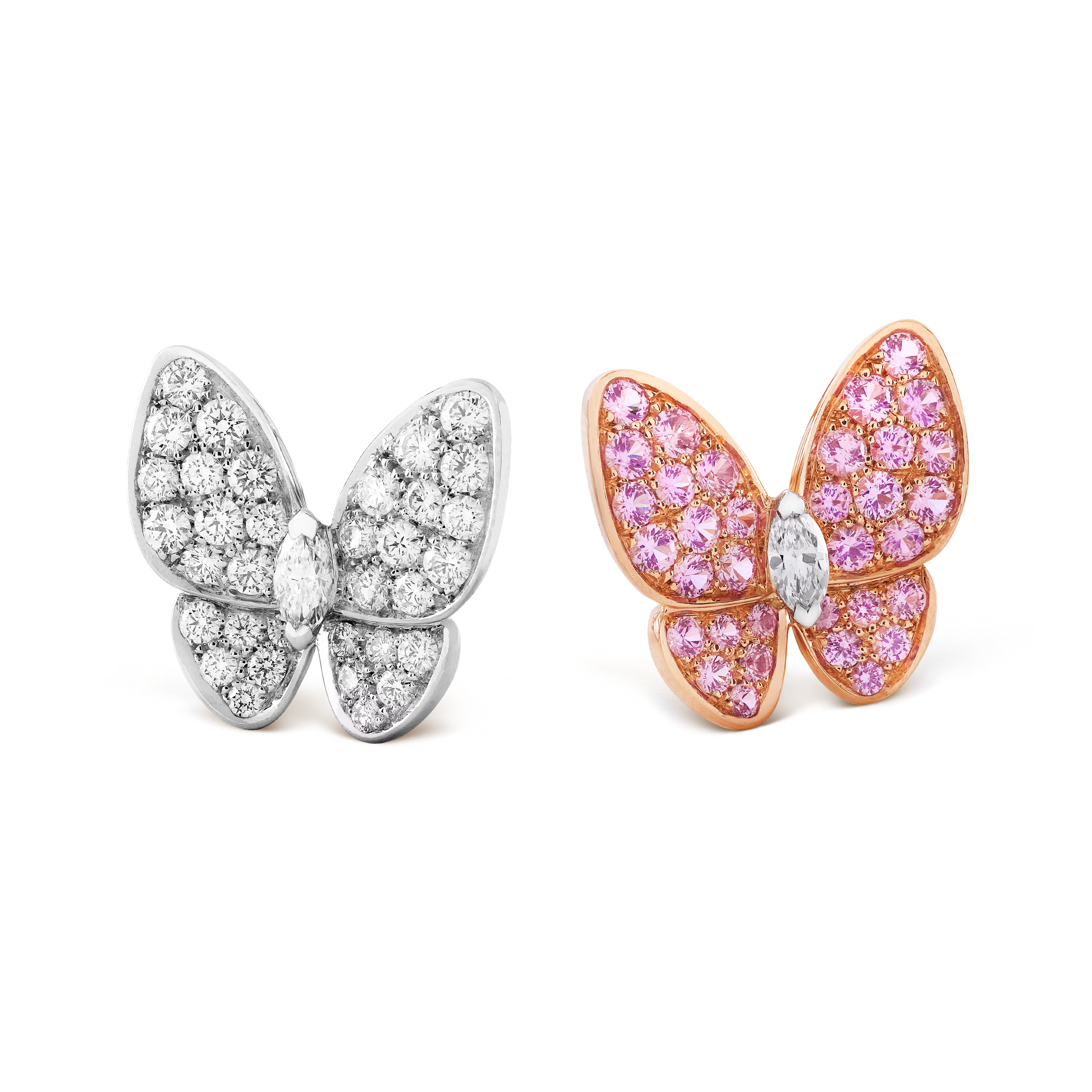 Van Cleef & Arpels. Сережки Two Butterfly із рожевого золота