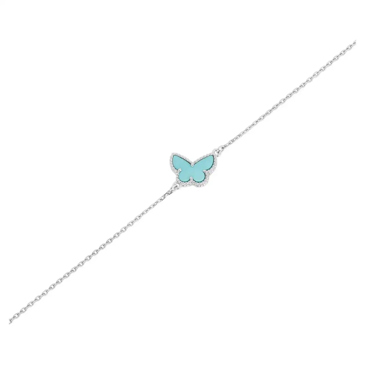 Van Cleef & Arpels. Браслет Sweet Alhambra Butterfly із білого золота з бірюзою