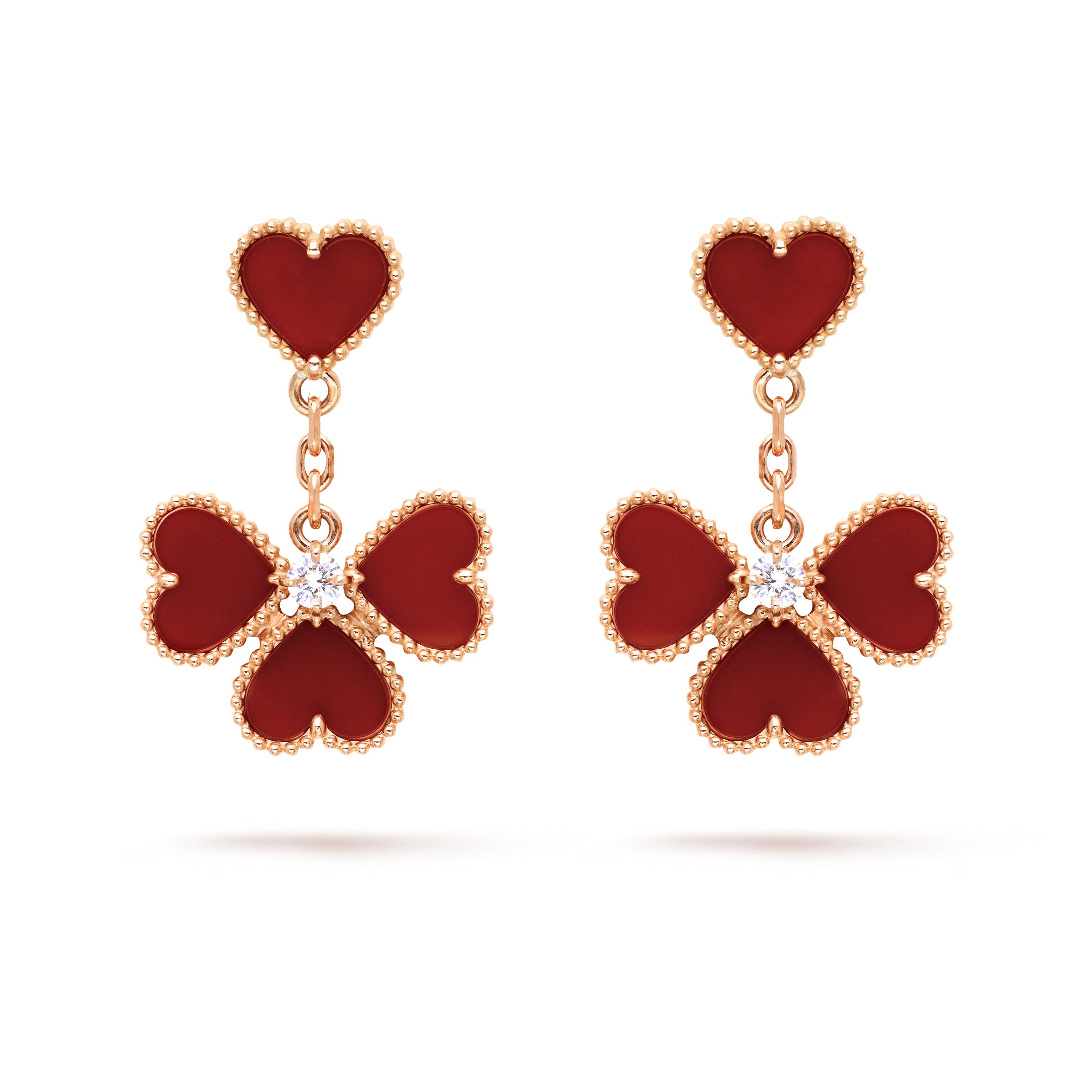 Van Cleef & Arpels. Сережки Sweet Hearts із рожевого золота з сердоліком