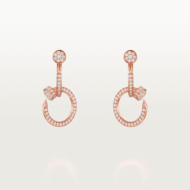 Cartier. Сережки Juste un Clou подвійні, Pavé із рожевого золота